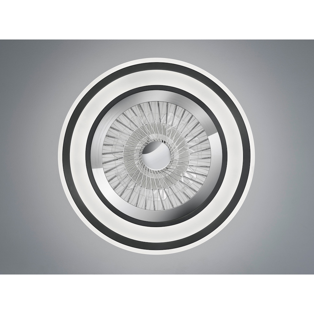 TRIO Leuchten LED Deckenleuchte »Flaga«, mit Ventilator, Fernbedienung, integrierter Dimmer und Nachtlicht. Leuchte und Ventilator getrennt schaltbar
