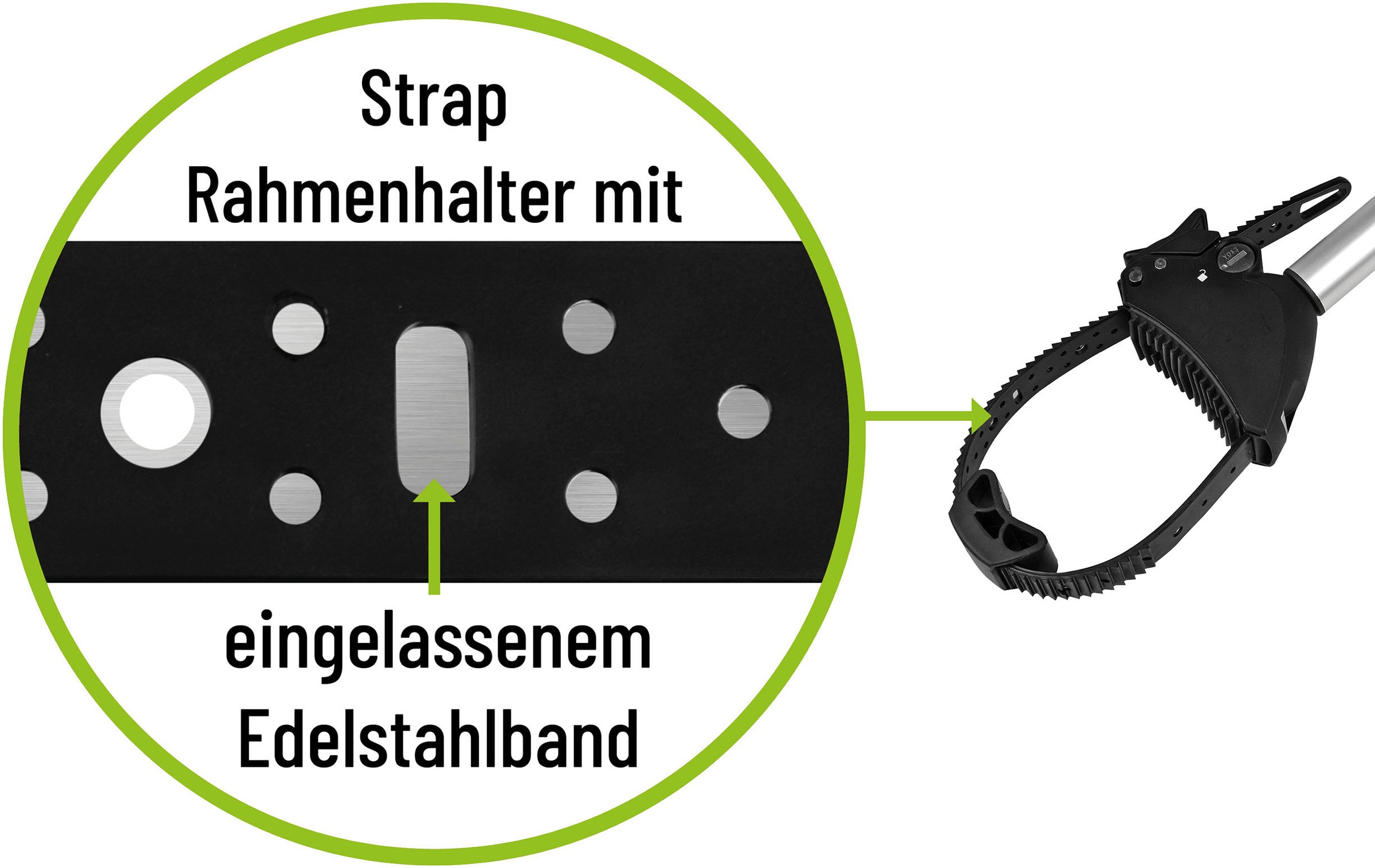 EUFAB Fahrradträger-Rahmenhalter »Strap-Rahmenhalter lang Ø 25+30mm«