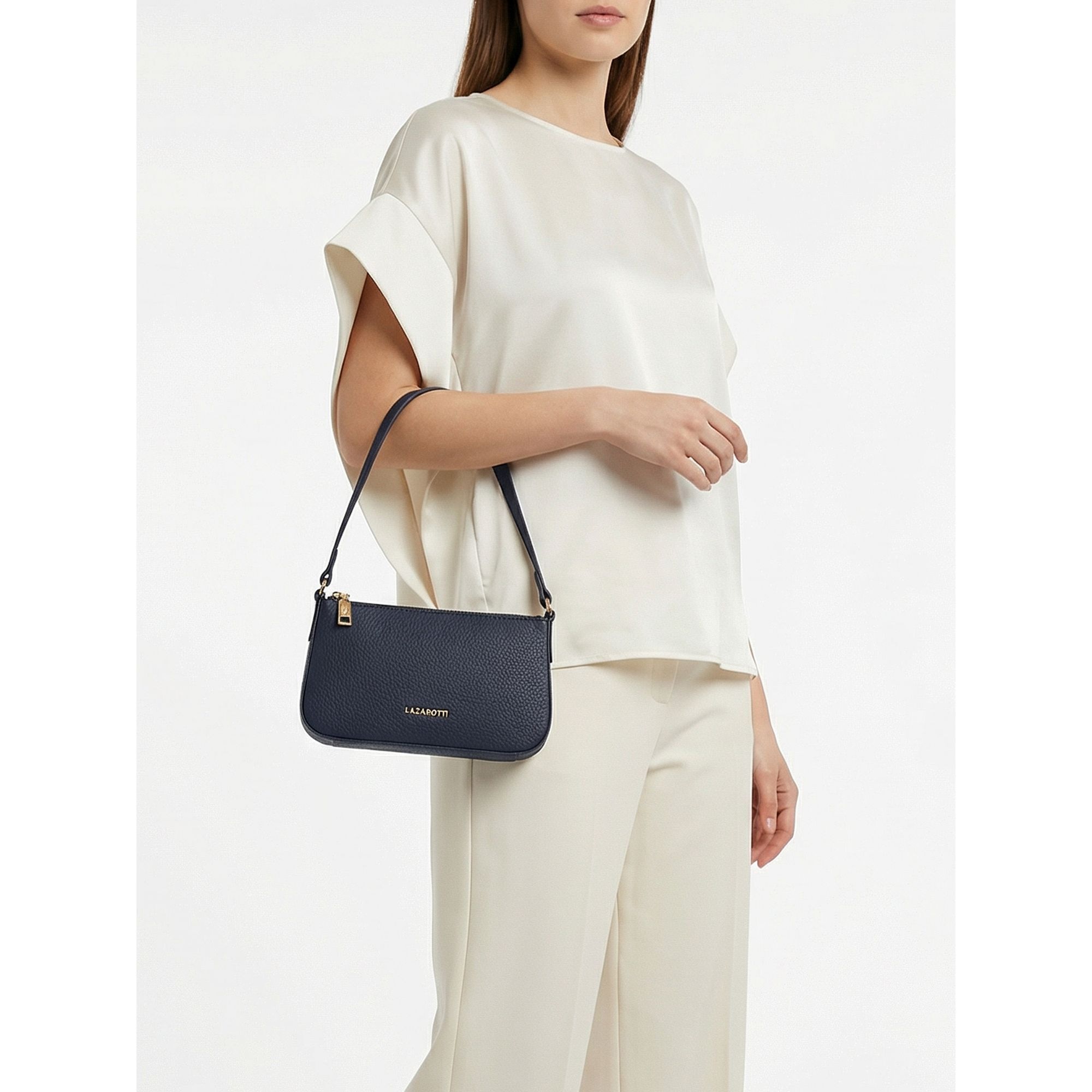Lazarotti Schultertasche »Bologna Leather Pochette Schultertasche Leder 22 cm«