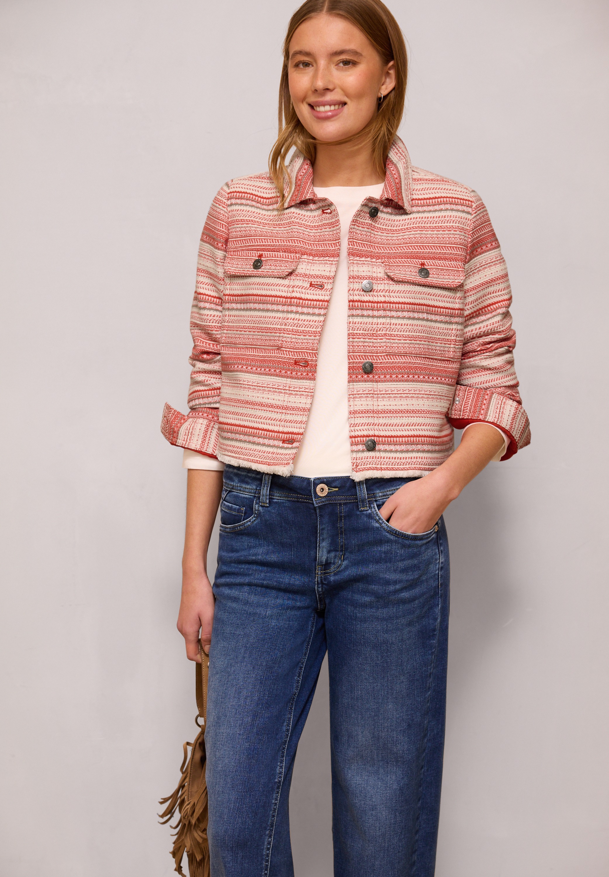 STREET ONE STUDIO Blouson ohne Kapuze mit buntem Streifenmuster günstig online kaufen