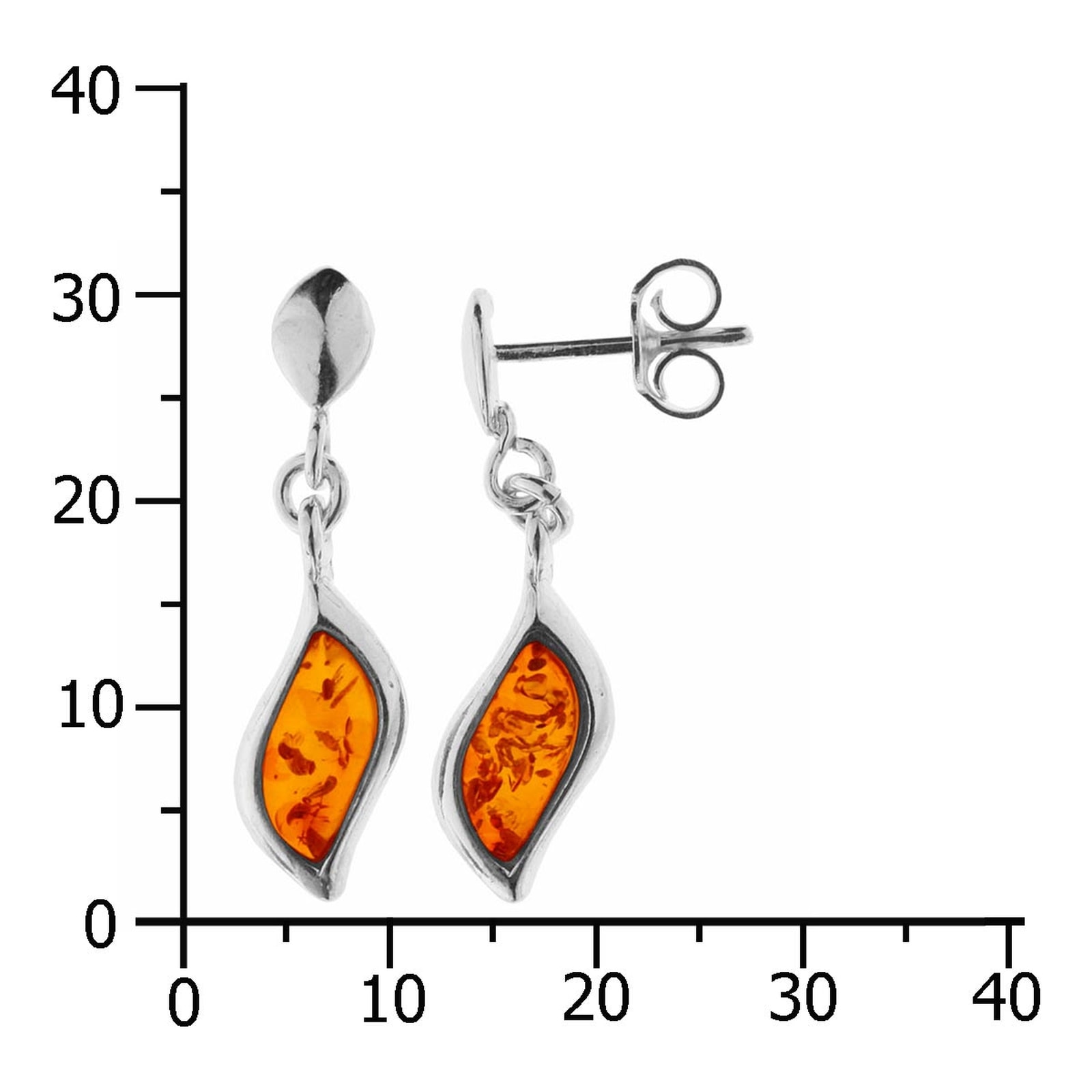 OSTSEE-SCHMUCK Paar Ohrhänger »- Fjella - Silber 925/000 - Bernstein«
