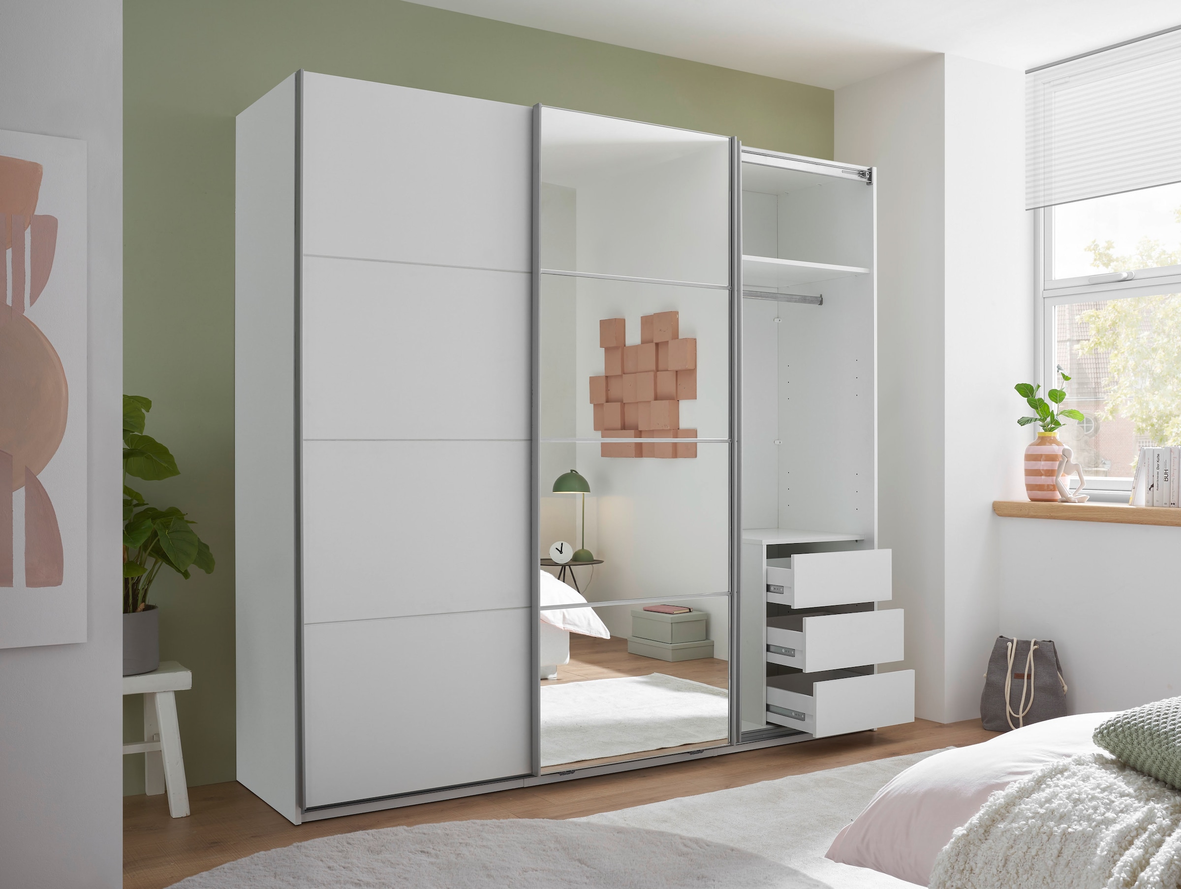 Schlafkontor Schwebetürenschrank »Carano Kleiderschrank, Schiebetürenschrank mit Spiegeltür«