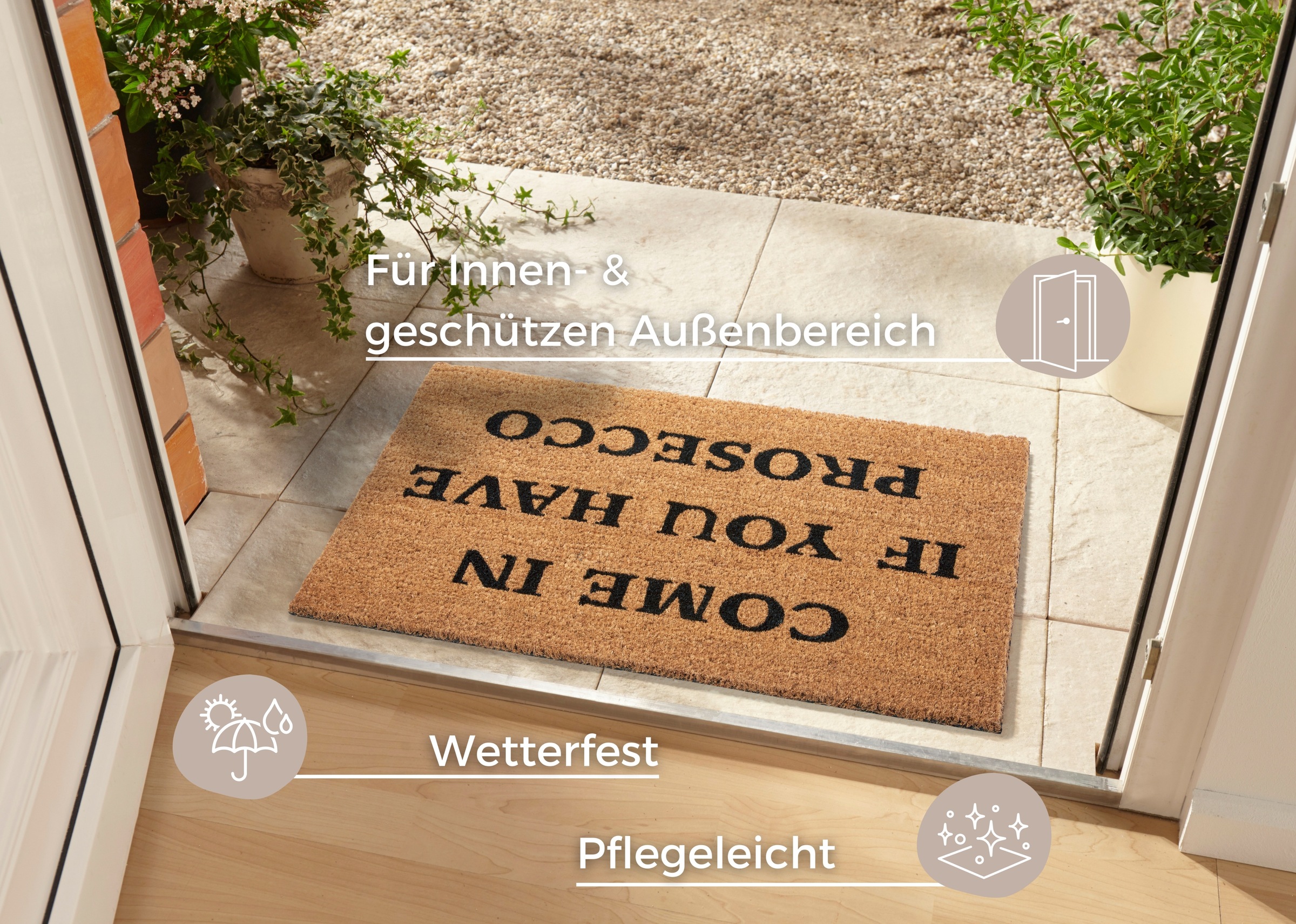 HANSE Home Fußmatte "Mix Mats Kokos Prosecco, Türmatte" rechteckig 15 mm Hö günstig online kaufen