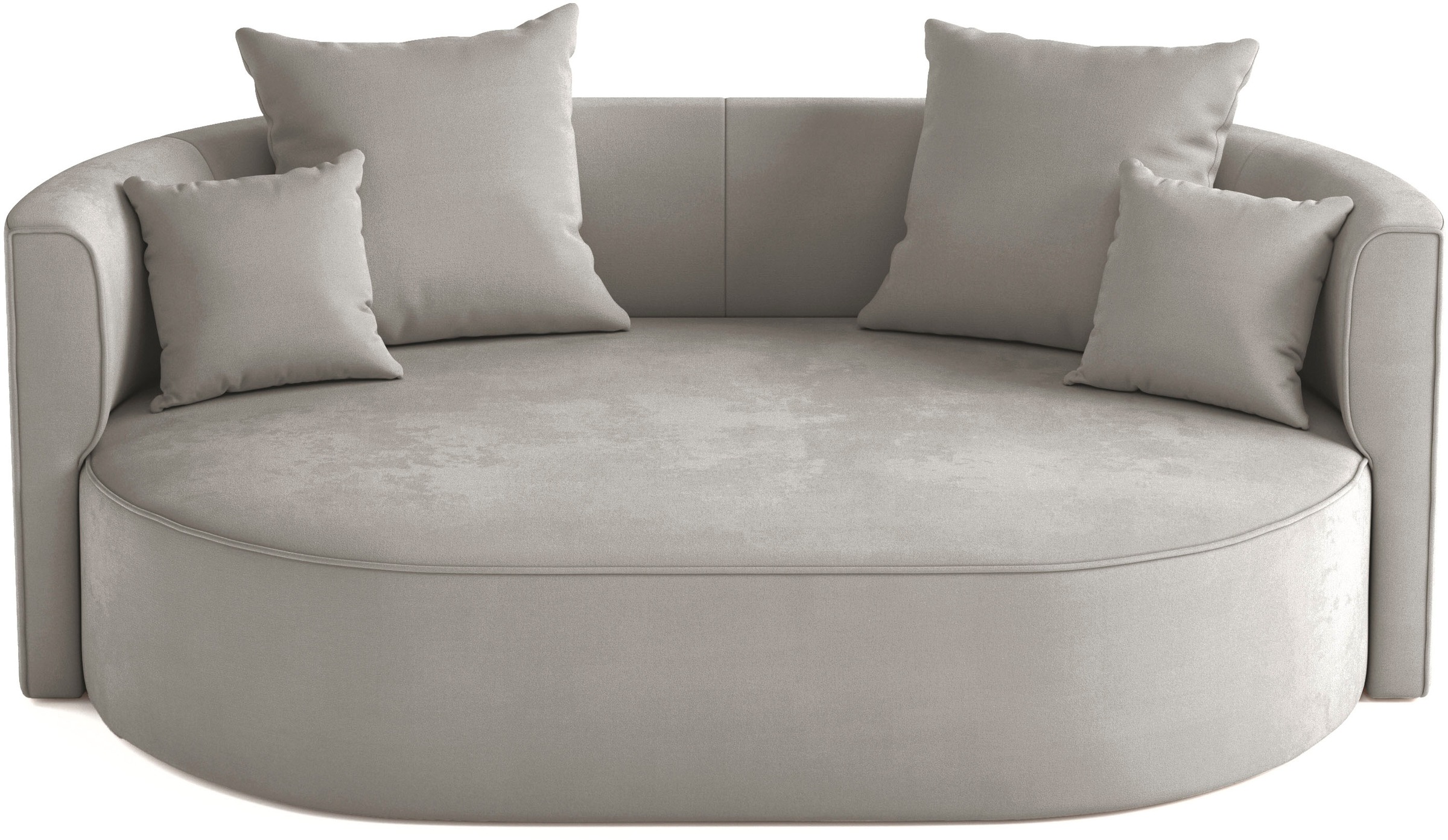 LeGer Home by Lena Gercke 2,5-Sitzer »ISALIE, rundes Loungesofa, mit Kissen, perfekt gepolstert«, moderne Stoffe, mit 4 Zierkissen, extra große Sitzfläche
