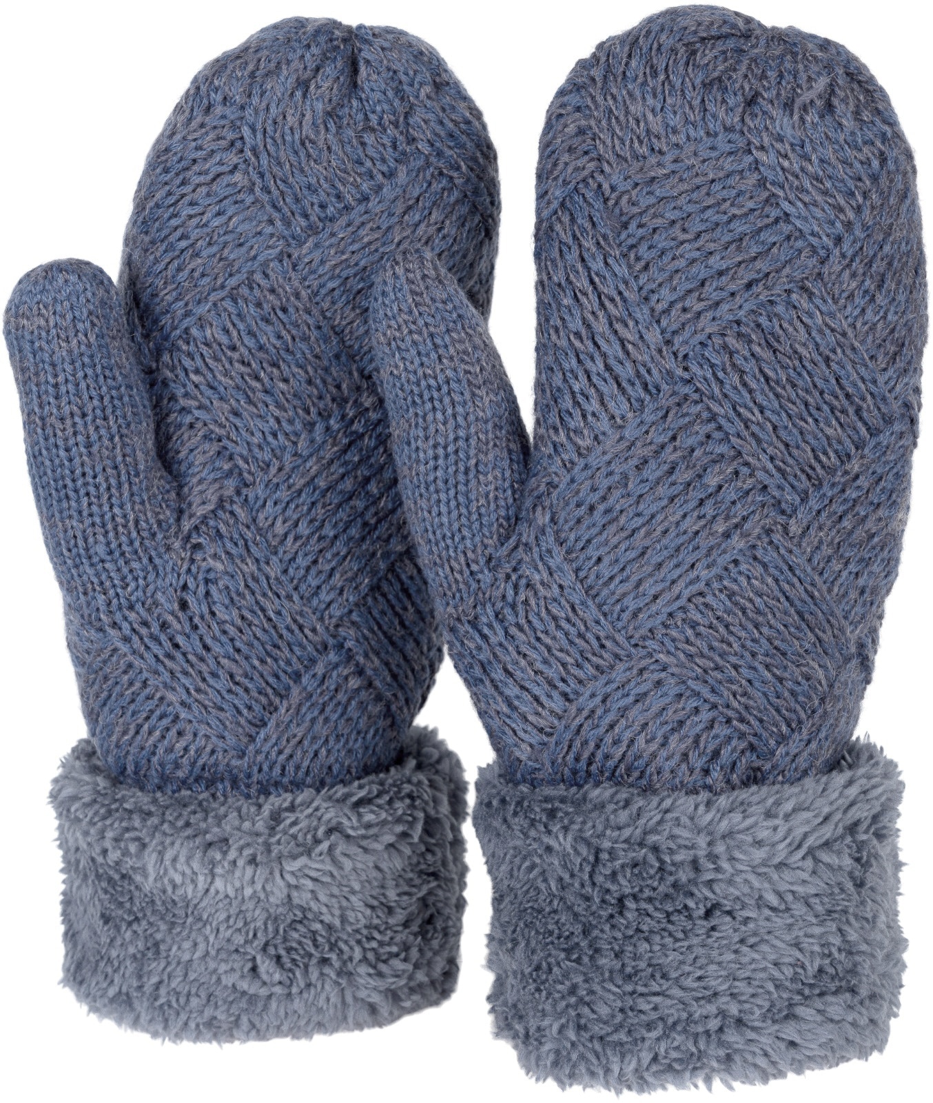 styleBREAKER Fäustlinge "Strickhandschuhe Fäustlinge mit Rauten Muster und Fleece" 1 Stk.