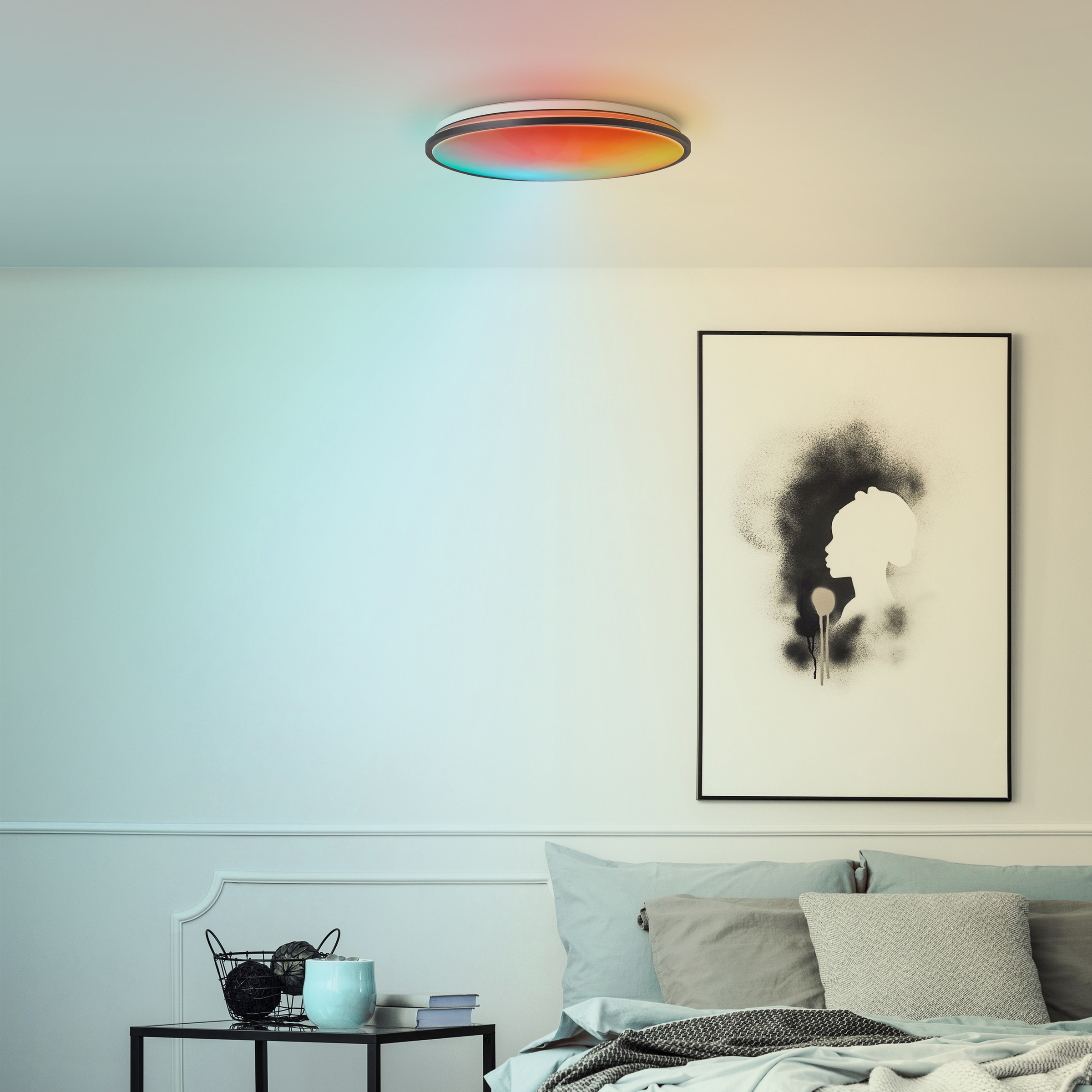 Brilliant LED Deckenleuchte »Heida«, 3000 lm, Ø 49 cm, Metall/Kunststoff, schwarz