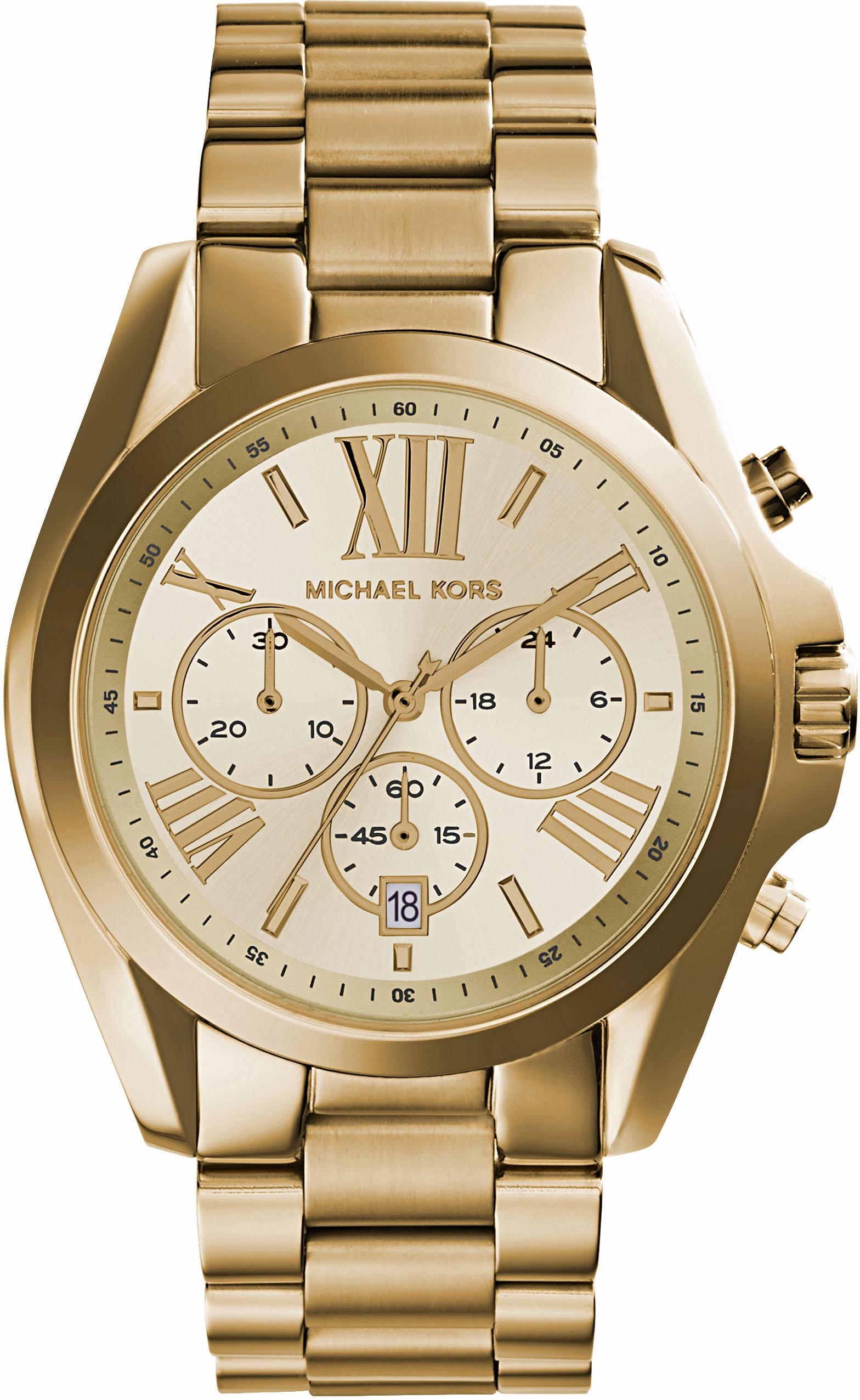 MICHAEL KORS Chronograph »BRADSHAW, MK5605«, Quarzuhr, Armbanduhr, Damenuhr, Stoppfunktion, 12/24-Std.-Anzeige