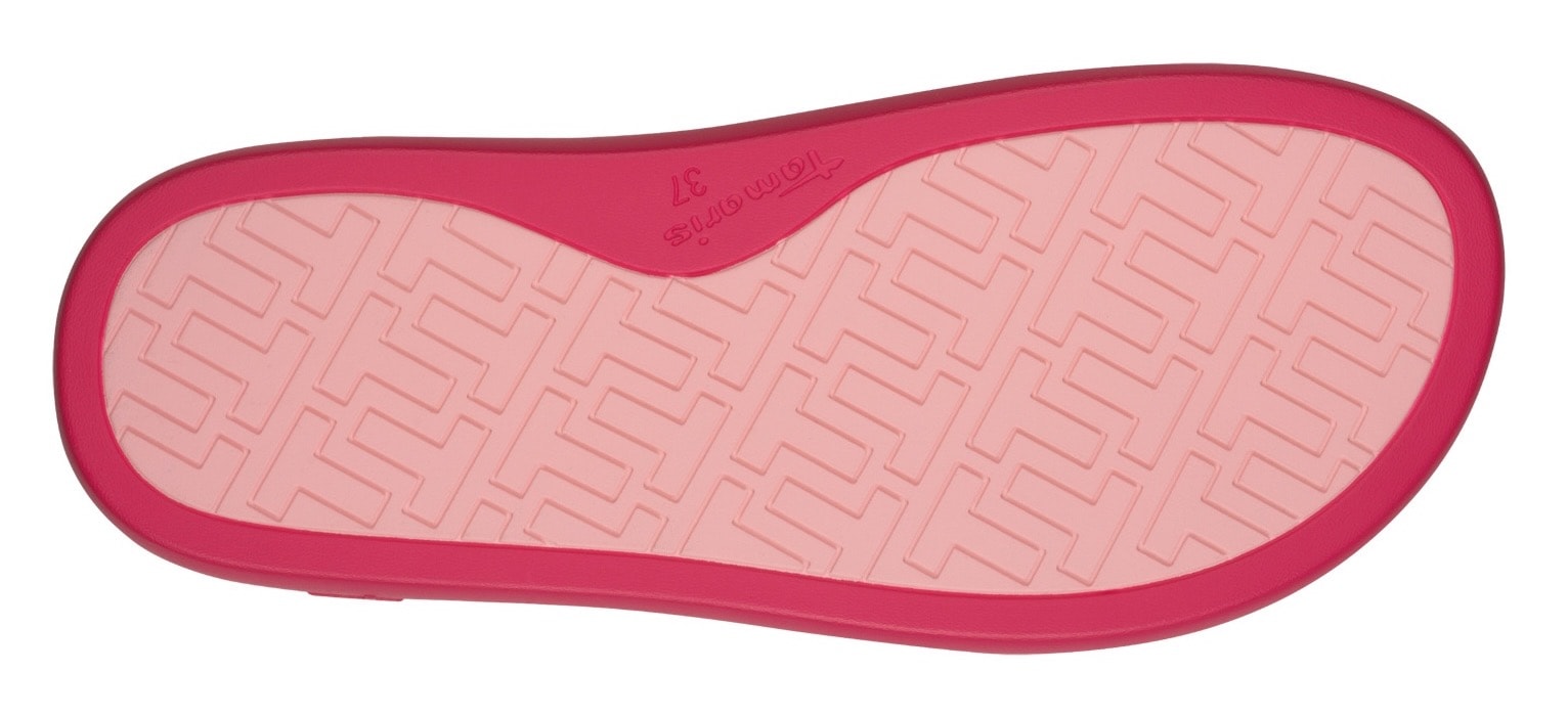 Tamaris Pantolette, Plateau, Sommerschuh, Schlappen mit kleinem Gummizug an der Bandage