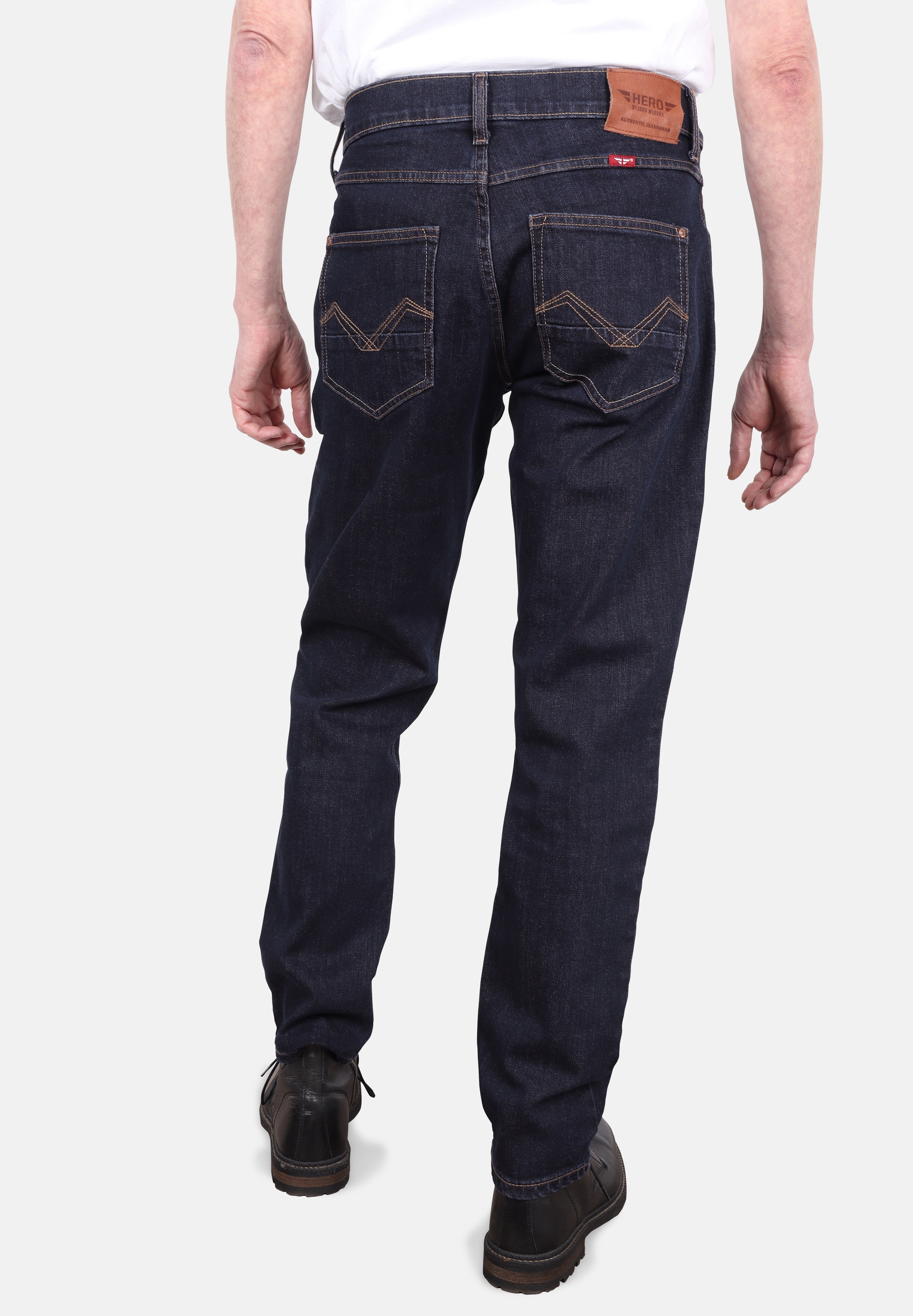 HERO by John Medoox 5-Pocket-Jeans »Portland Denim Slim Straight Stretch«, Straight Fit Casual Clean Wash Denim Jeans für Herren