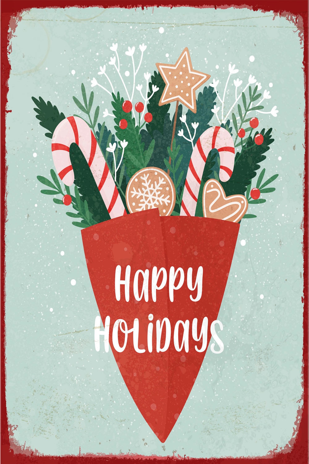 queence Metallbild »Happy Holidays«, Schriftzüge-Schriftzug-Weihnachten, (1 St.), Stahlschilder