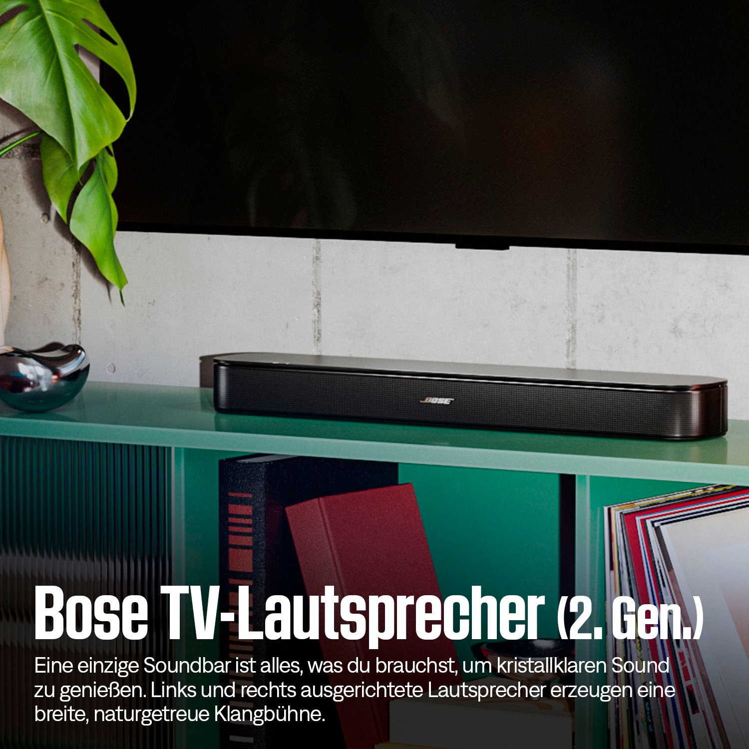 Bose Soundbar »TV Speaker (2nd Gen)« (Bluetooth Bass- und Lautstärkeregelung 40 W)