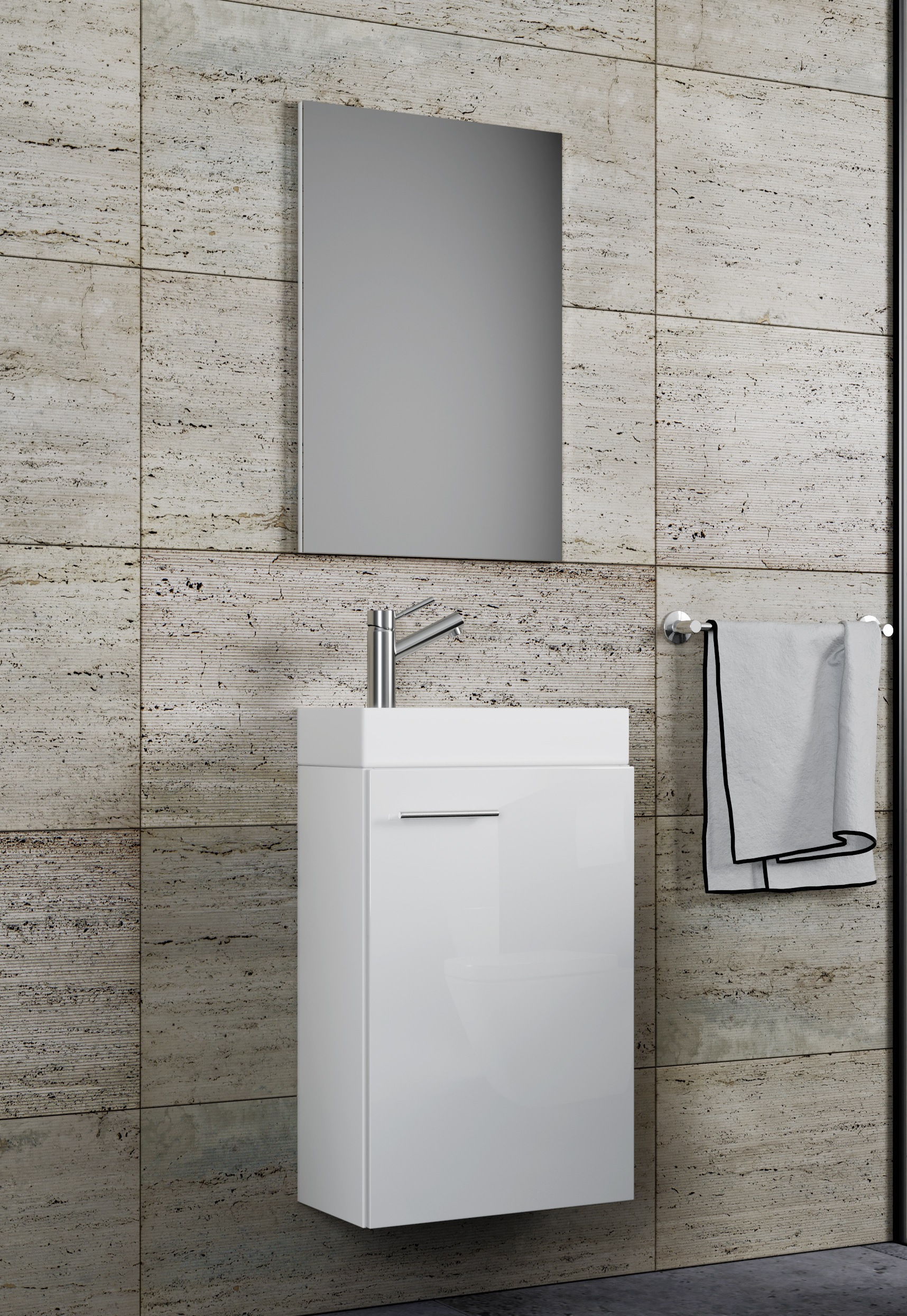 VCM Waschtisch "3-tlg Gäste WC Waschplatz Waschtisch Slito Spiegel" 3 Stk. tlg.
