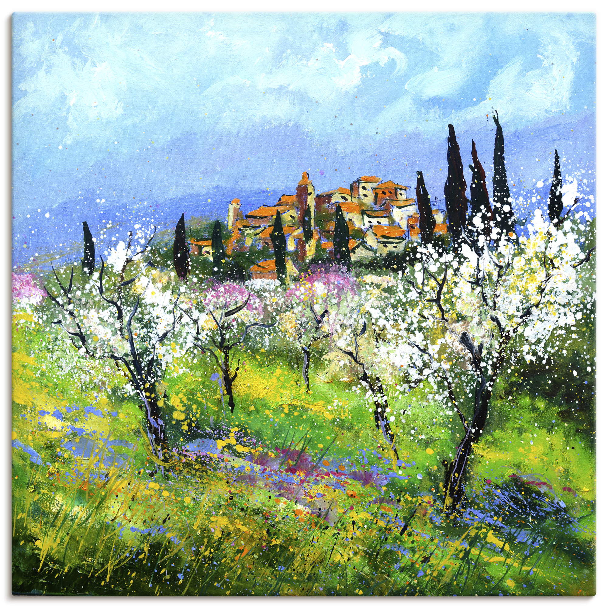 Artland Wandbild "Spring in Provence" Wiesen & Baumbilder 1 Stk. tlg. als Alubild, Leinwandbild, Poster, Wandaufkleber in verschied. Größen