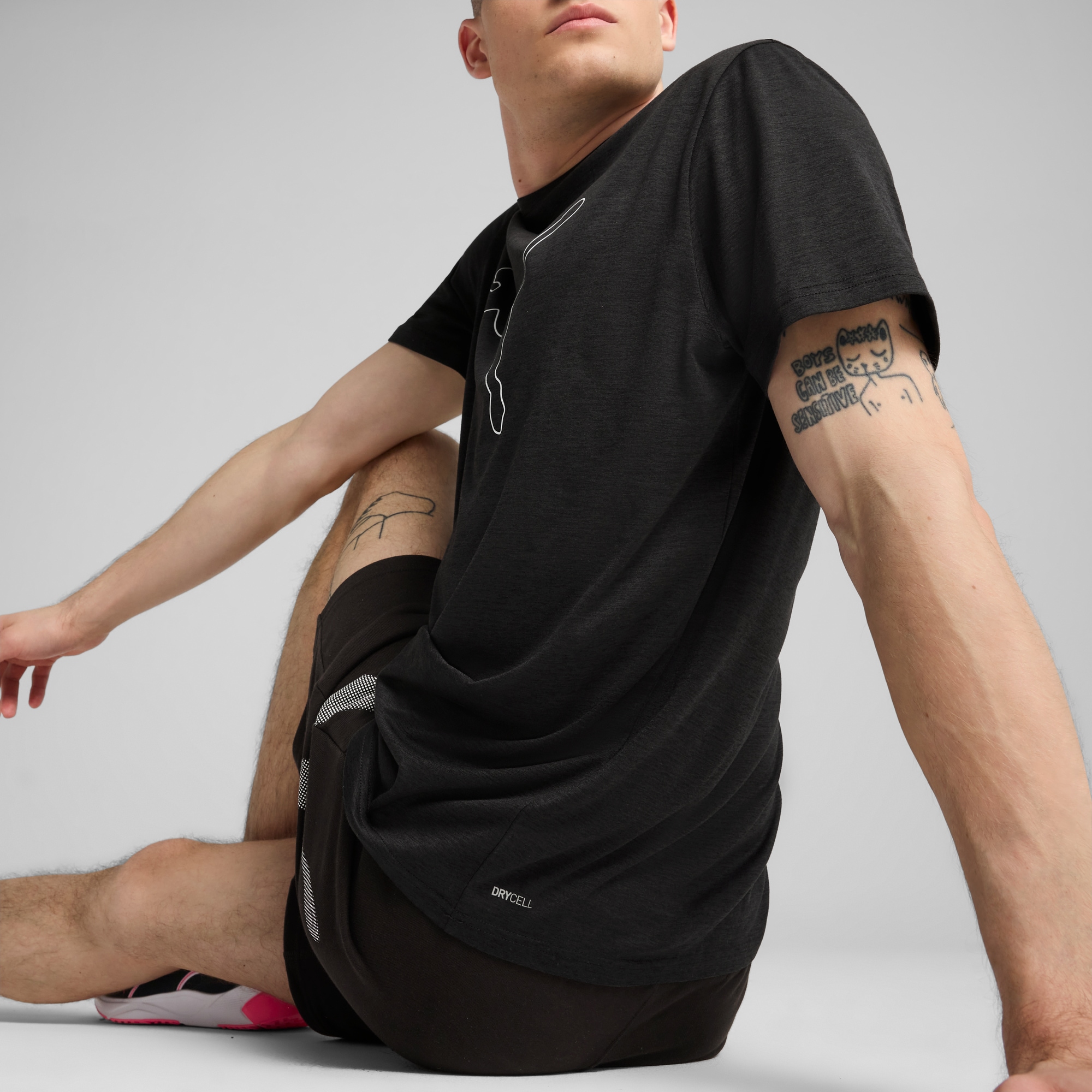 PUMA Trainingsshirt »M TAD ESSENTIAL HEATHER CAT TEE (CF LARGE CAT)«