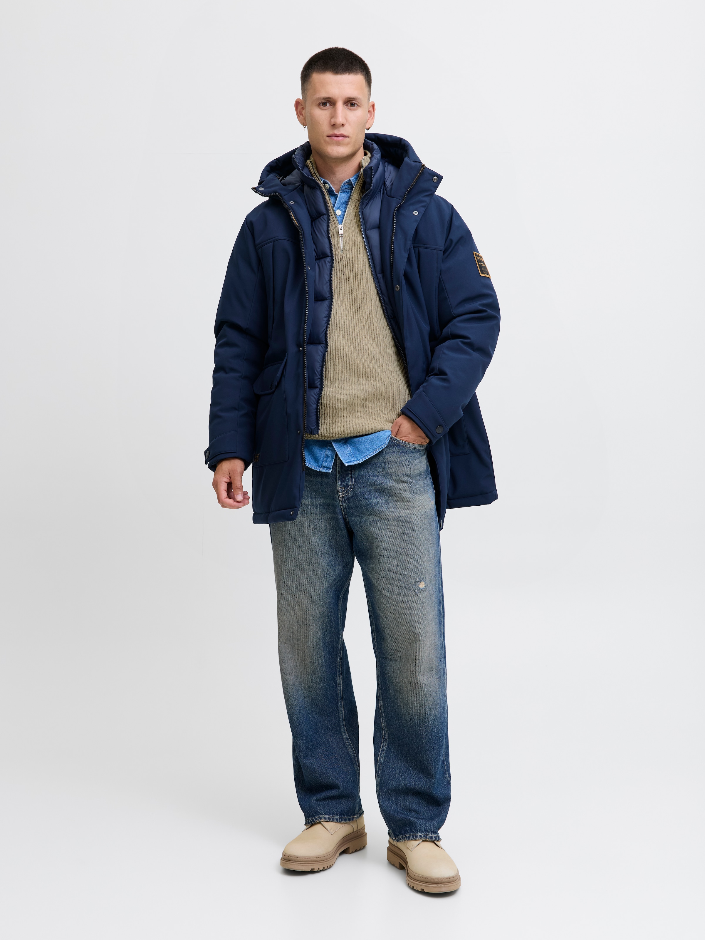 Jack & Jones Troyer »JJPANNEL KNIT HALF ZIP AW25«