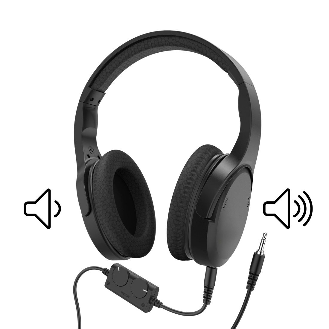 Hama HiFi-Kopfhörer »TV-Kopfhörer (6 m langes Kabel, getrennte Lautstärke links u. rechts)«