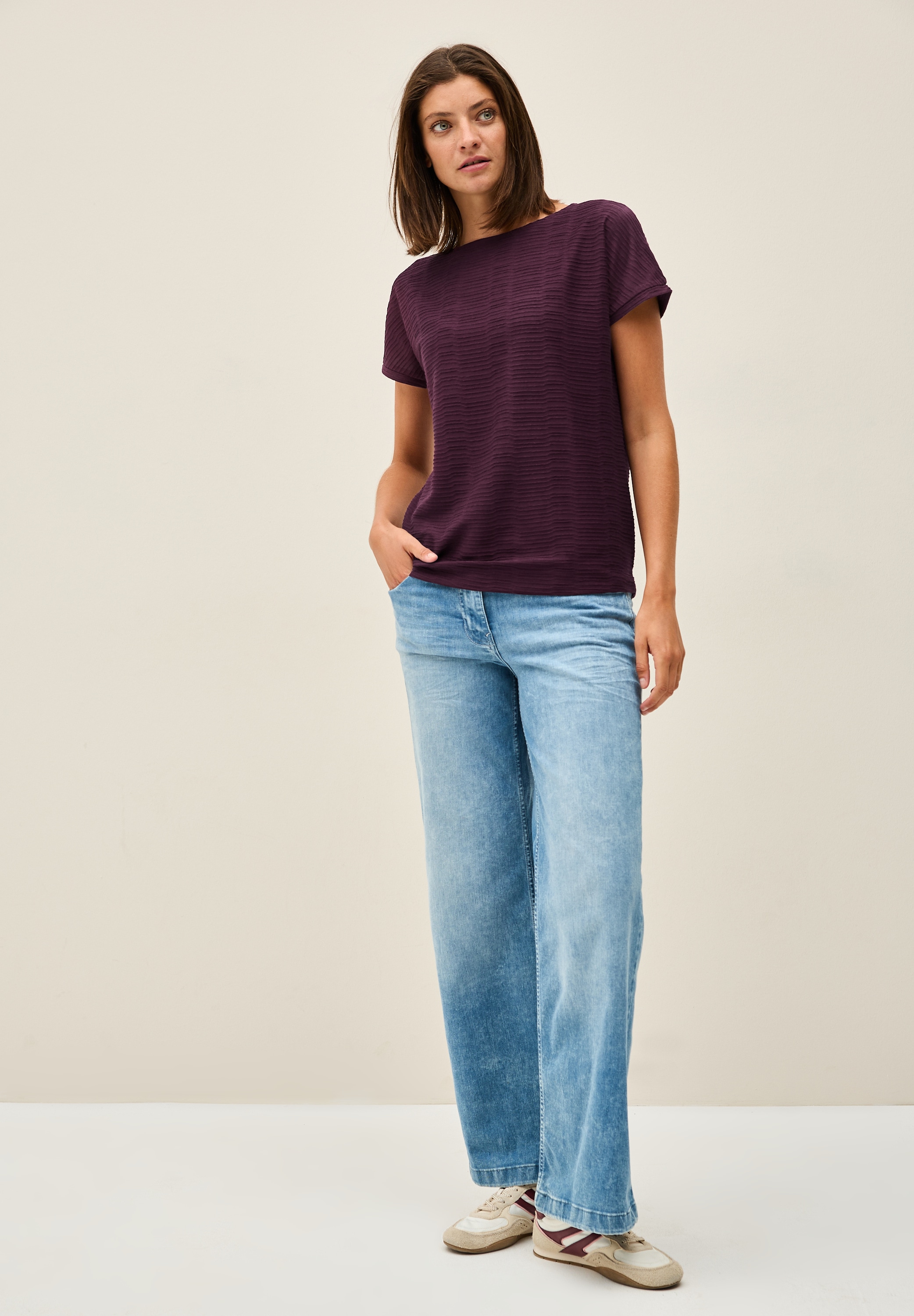 Cecil T-Shirt, aus elastischem Materialmix