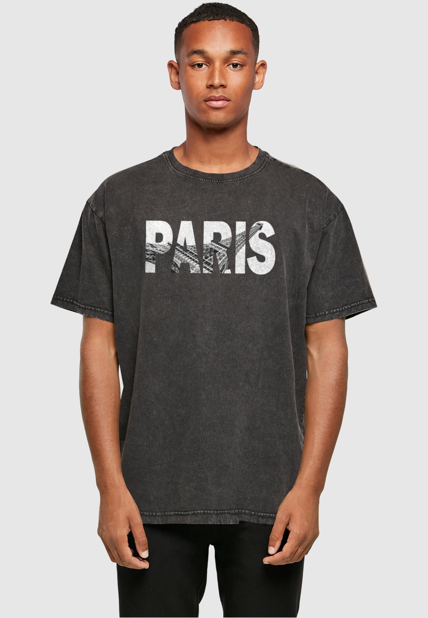 Merchcode T-Shirt »Merchcode Herren Paris Eiffel Tower Acid Washed Oversize Tee«, (1 tlg.)