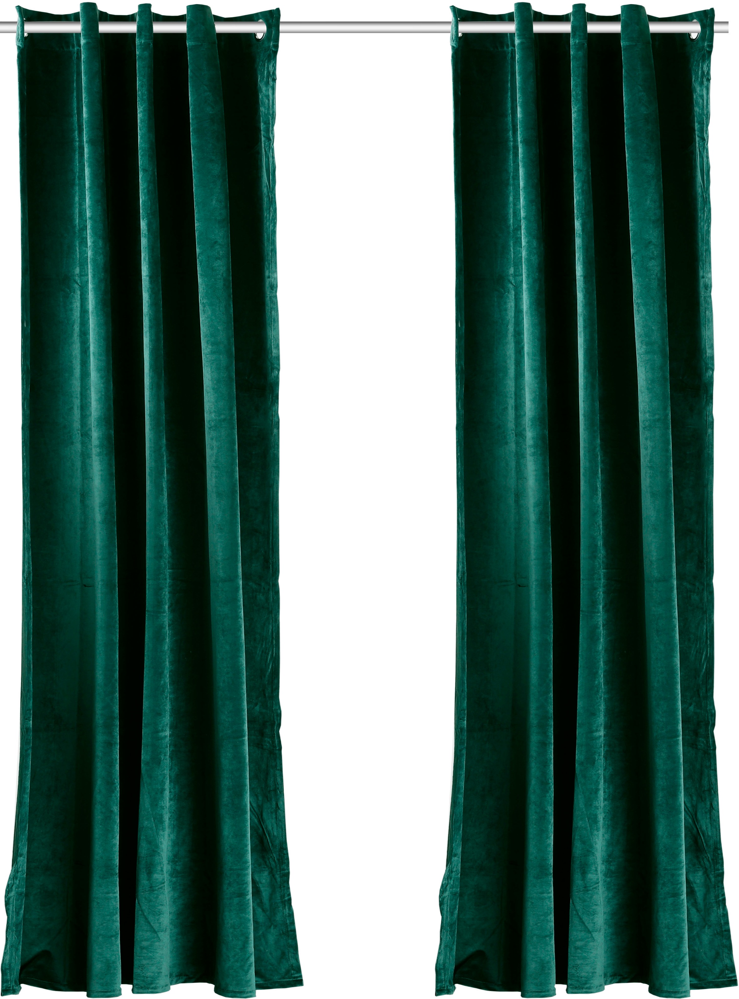 my home Vorhang "Velvet Uni" Ösen 2 Stk. tlg. Blickdichter Samt, 2-er Set, günstig online kaufen
