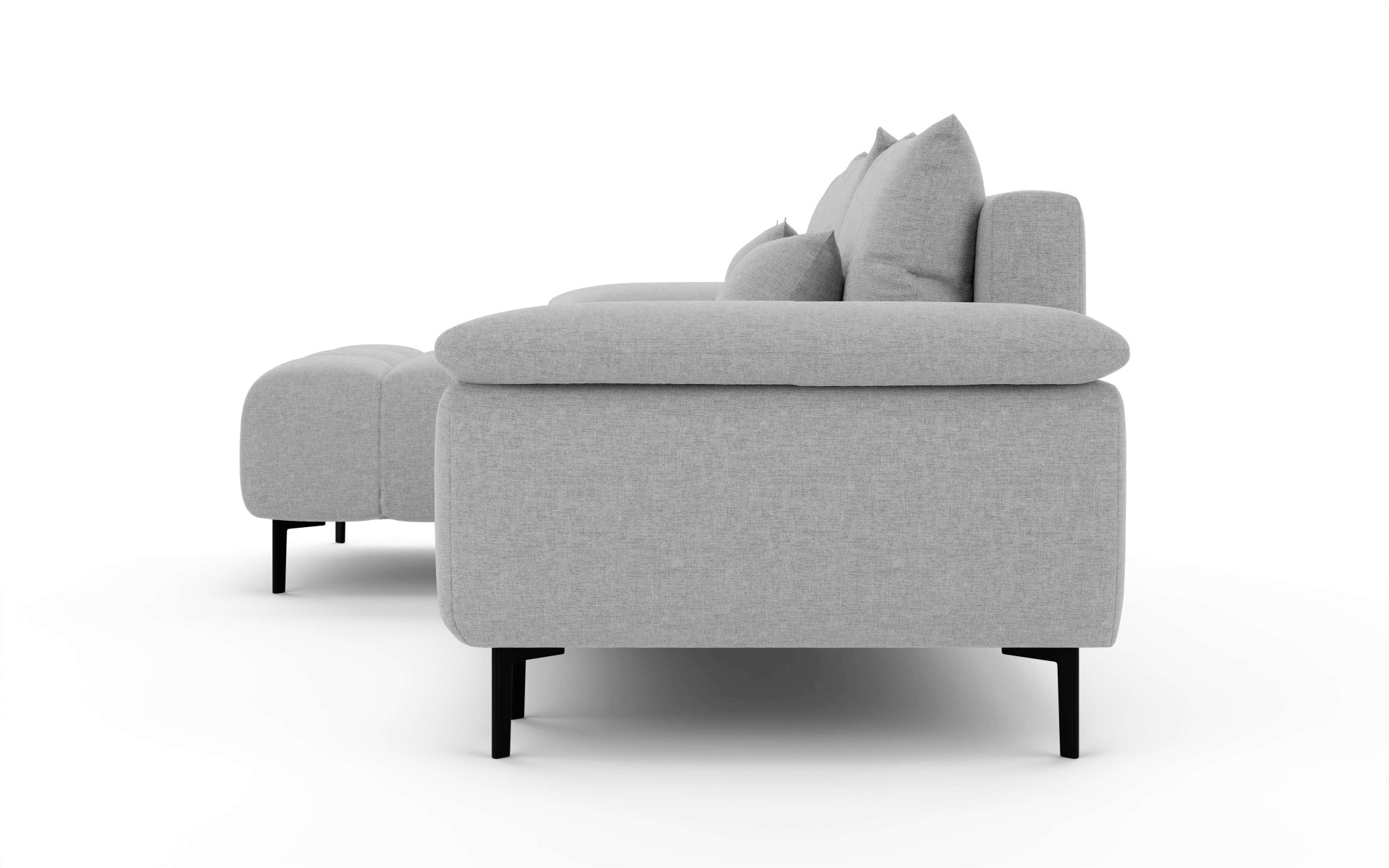 INOSIGN Ecksofa »DROMARA Schlafsofa mit Bettkasten, Maße: B/T/H 277/141/91 cm«, L-Form mit Recamiere rechts/links bestellbar, Wellenunterfederung