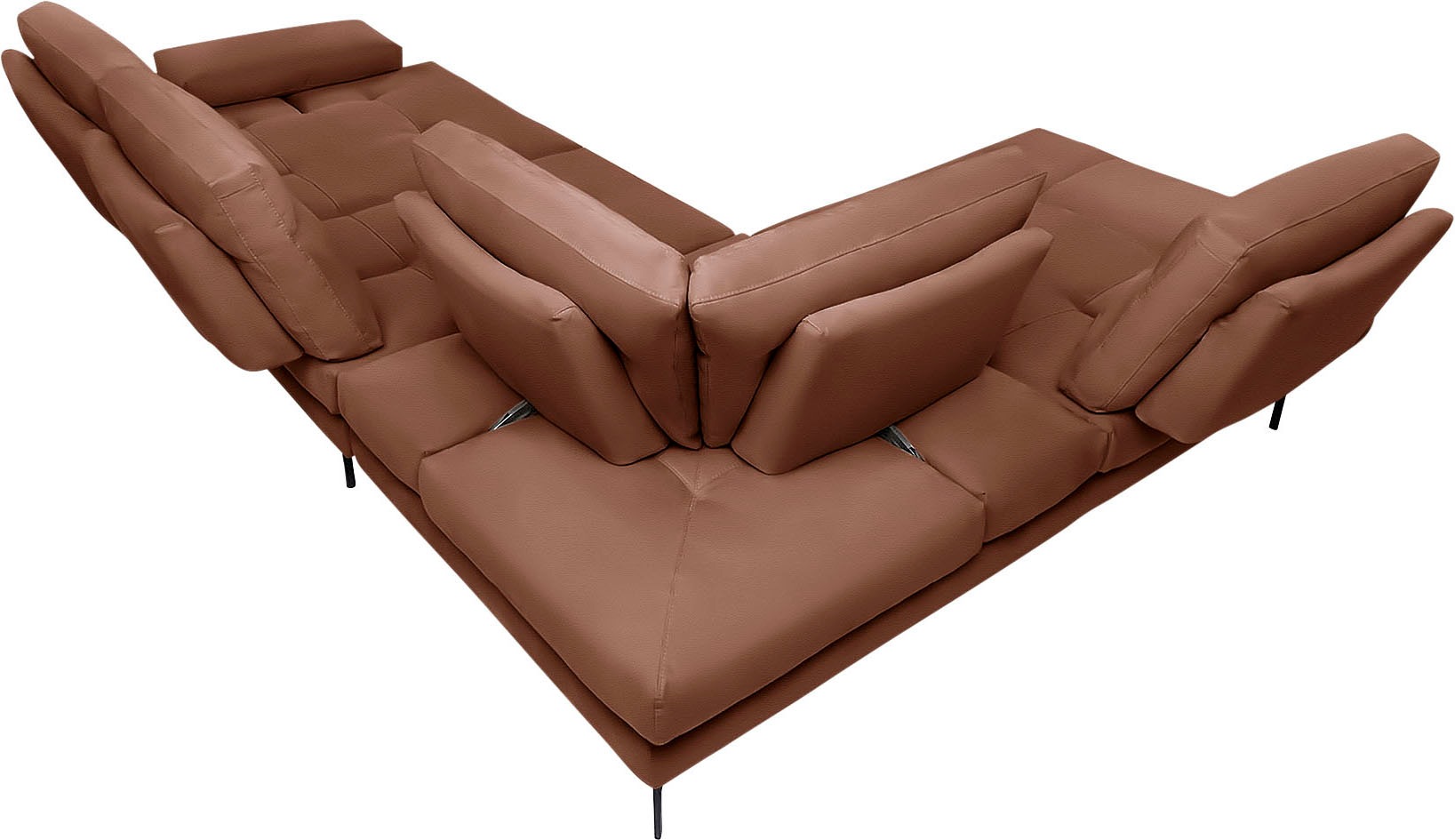 CALIA ITALIA Ecksofa »Toby Wing, L-Form, Designsofa mit sensationellem Sitzkomfort«, Sitztiefenverstellung, funktionale Ecke, Füße in schwarz matt