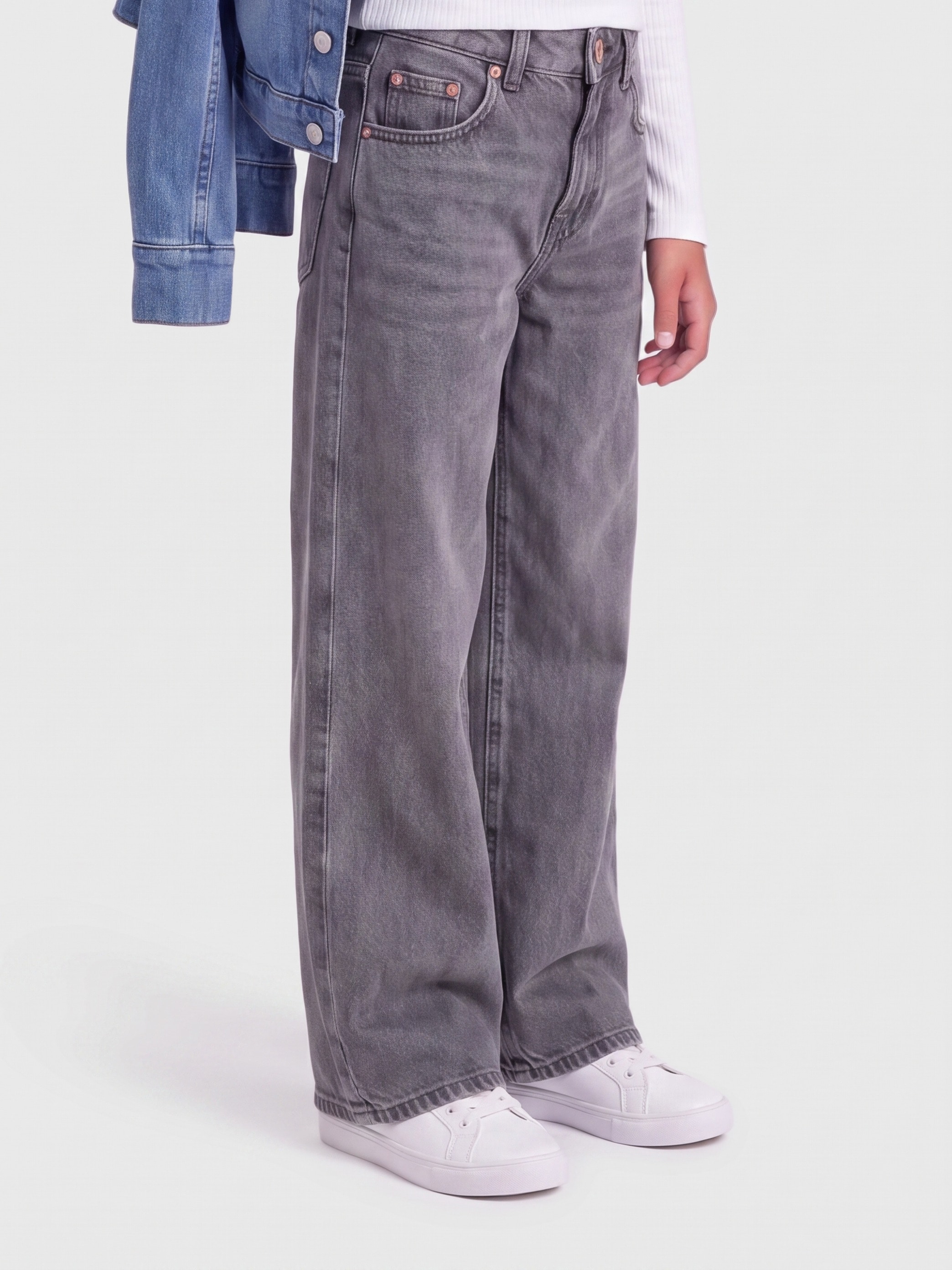 KIDS ONLY Weite Jeans "KOGTAYLOR HW BARREL DNM PIM828 NOOS" Baumwollmischung, high waist, Barrel Fit