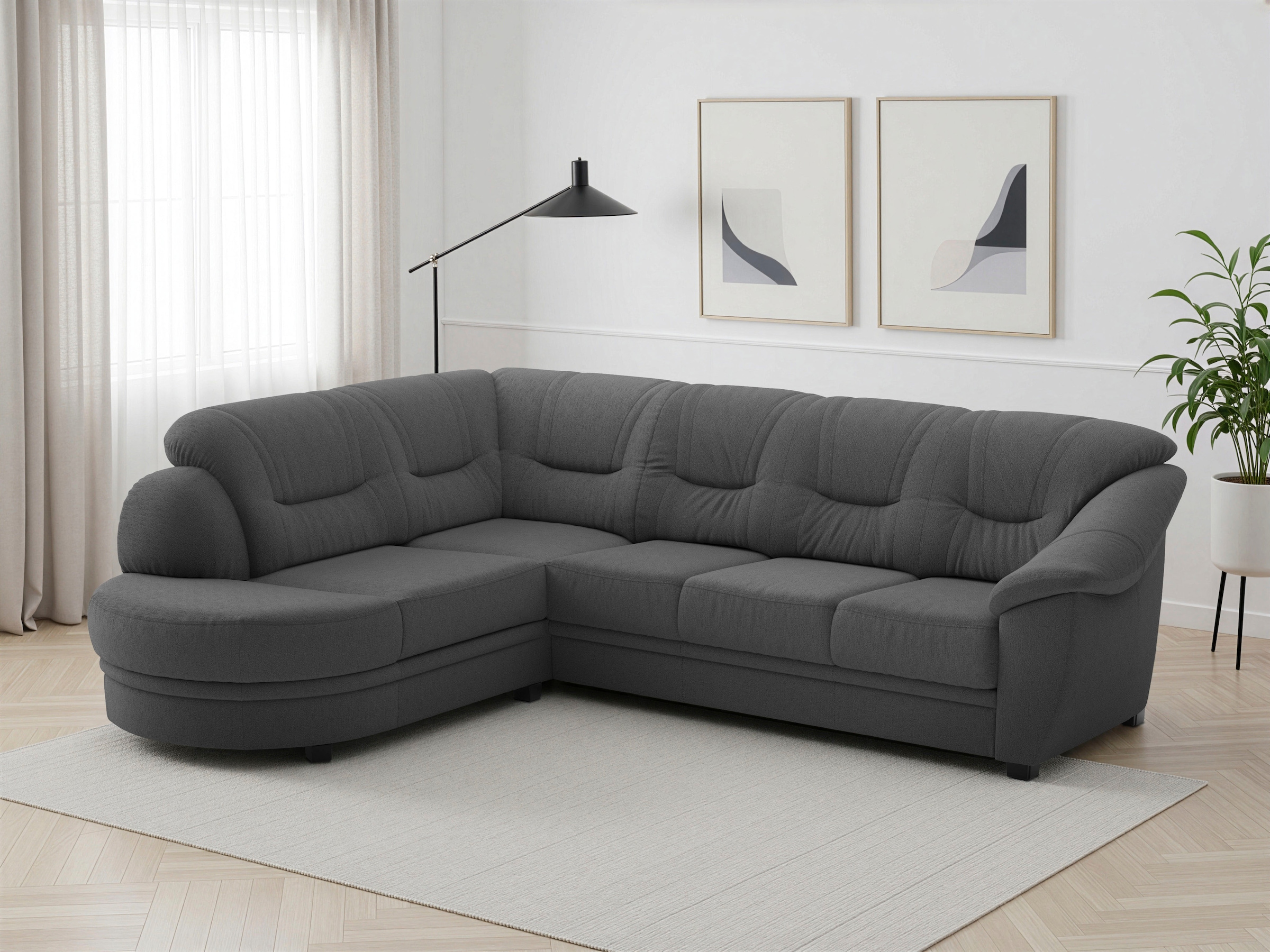 sit&more Ecksofa "Savona L-Form, B: 267 cm, Couch mit Federkern, Komfortsitzhöhe 46 cm" optional mit Schlaffunktion