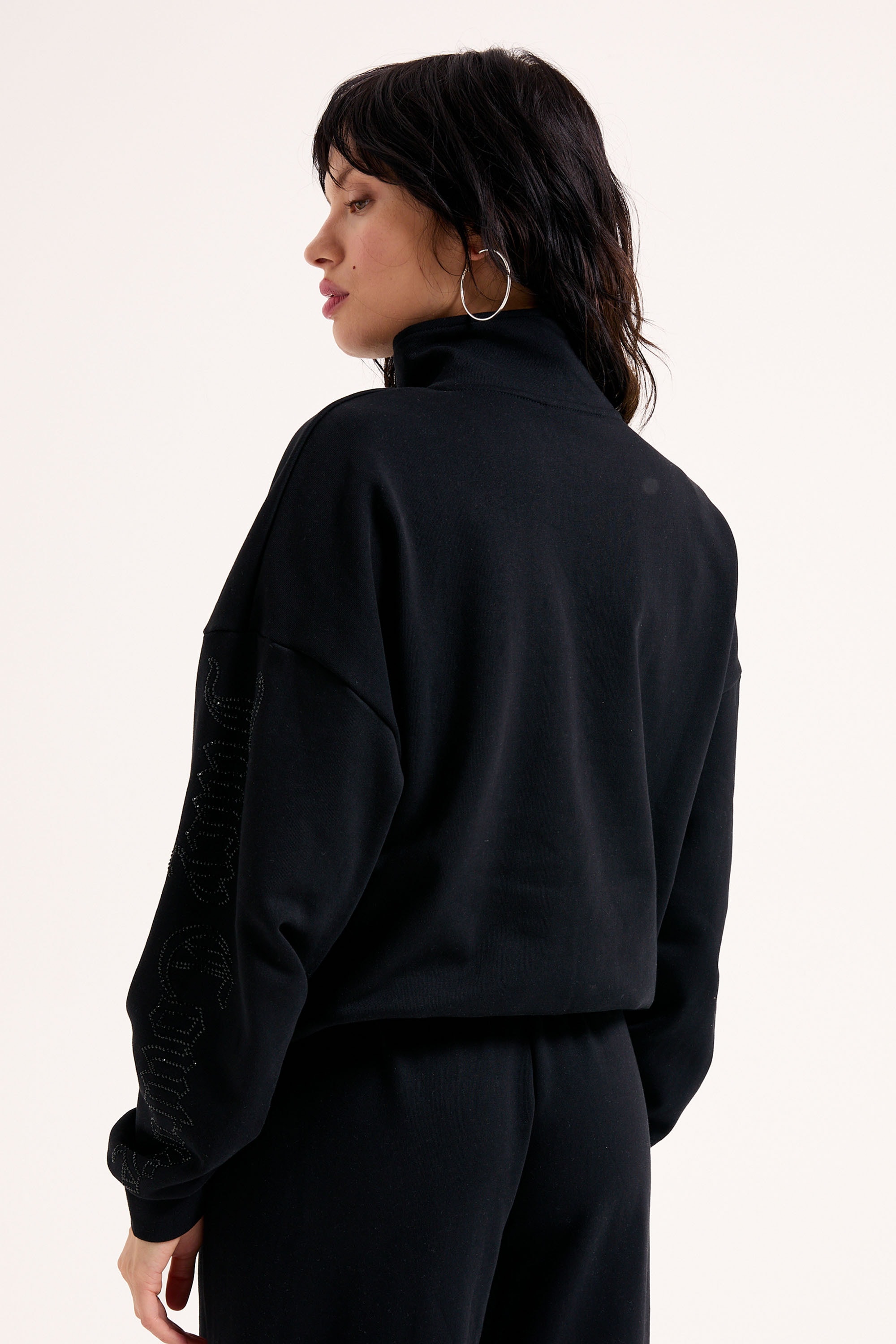 Juicy Couture Sweatshirt »CASTELLA FLEECE DIAMANTE OVERSIZED CROPP Damen«, Sweatshirt Damen, Pullover, Sweater, Fleece, mit Strasssteinen, Sale
