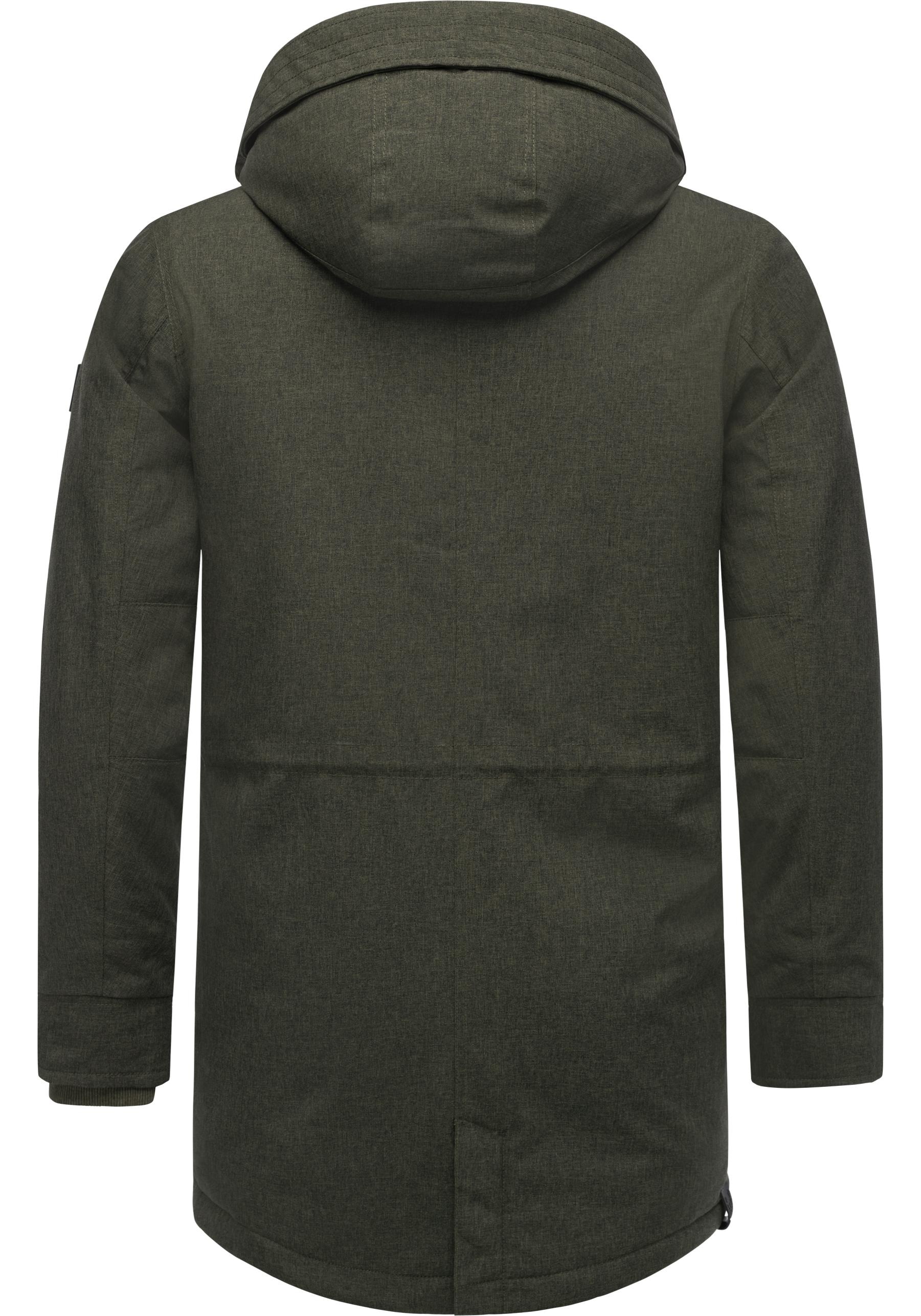 Ragwear Kurzmantel »Mr Smithem YOUMODO«, wasserdichte lange Herren Winterjacke mit Kapuze
