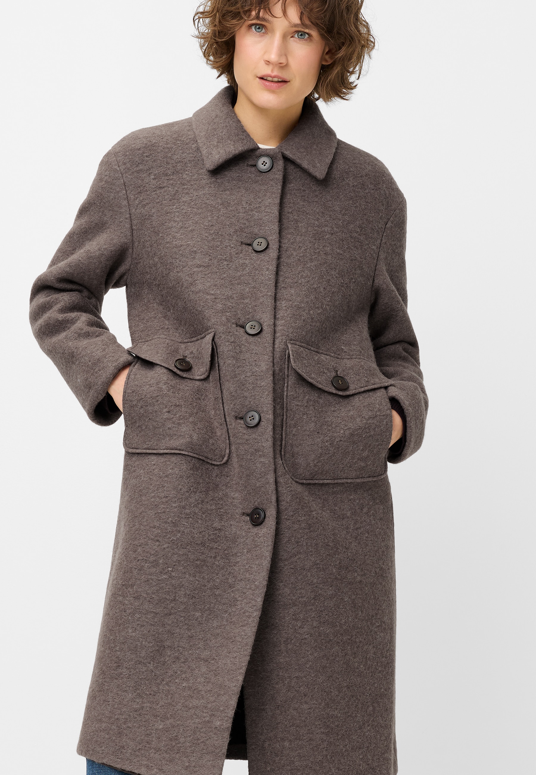 Fuchs Schmitt Wollmantel "Wollmantel" aufgesetzte Taschen, Regular Fit