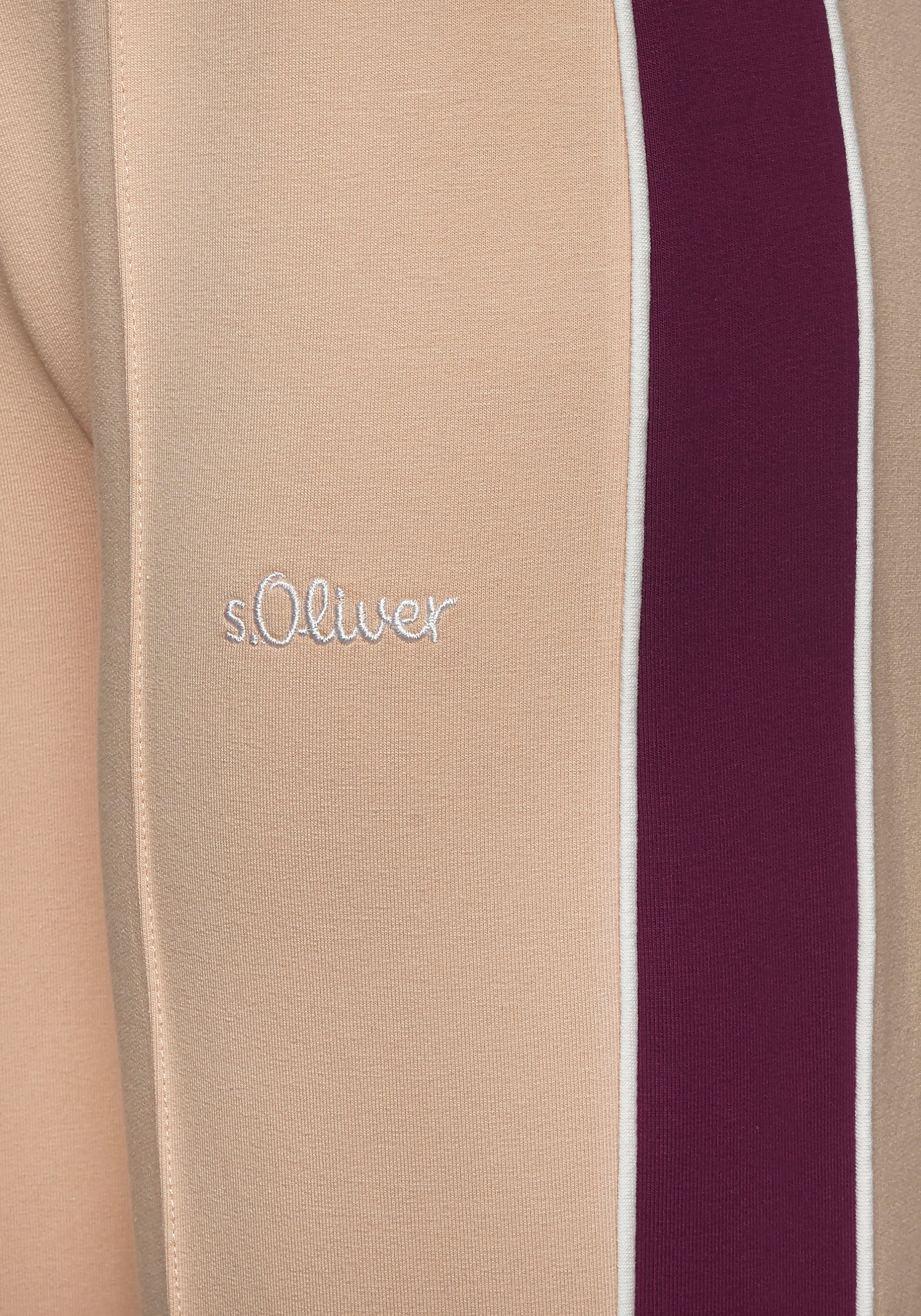 s.Oliver Sweathose, Loumngehose mit Kontraststreifen und Pipings, Loungewear