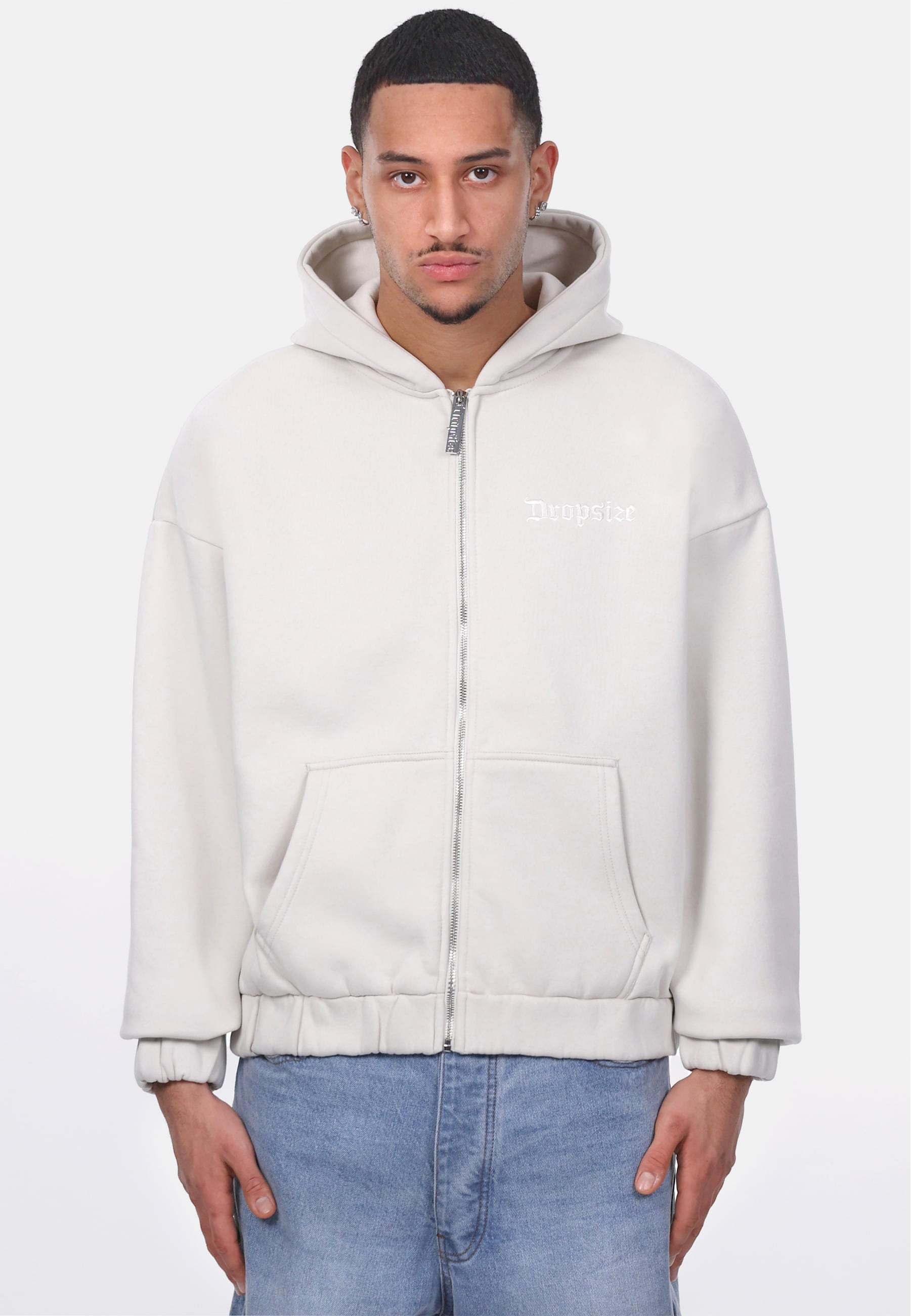 Dropsize Sweatjacke »Dropsize HEAVY OVERSIZE EMBO ZIPPER HOODIE«
