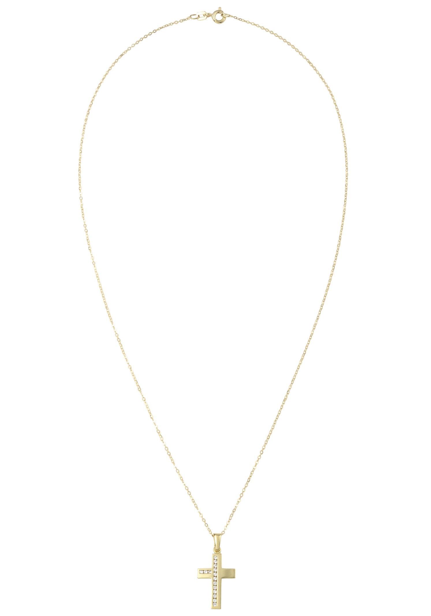 Amor Kette mit Anhänger »Kreuz, 2014242«, mit Zirkonia (synth.)