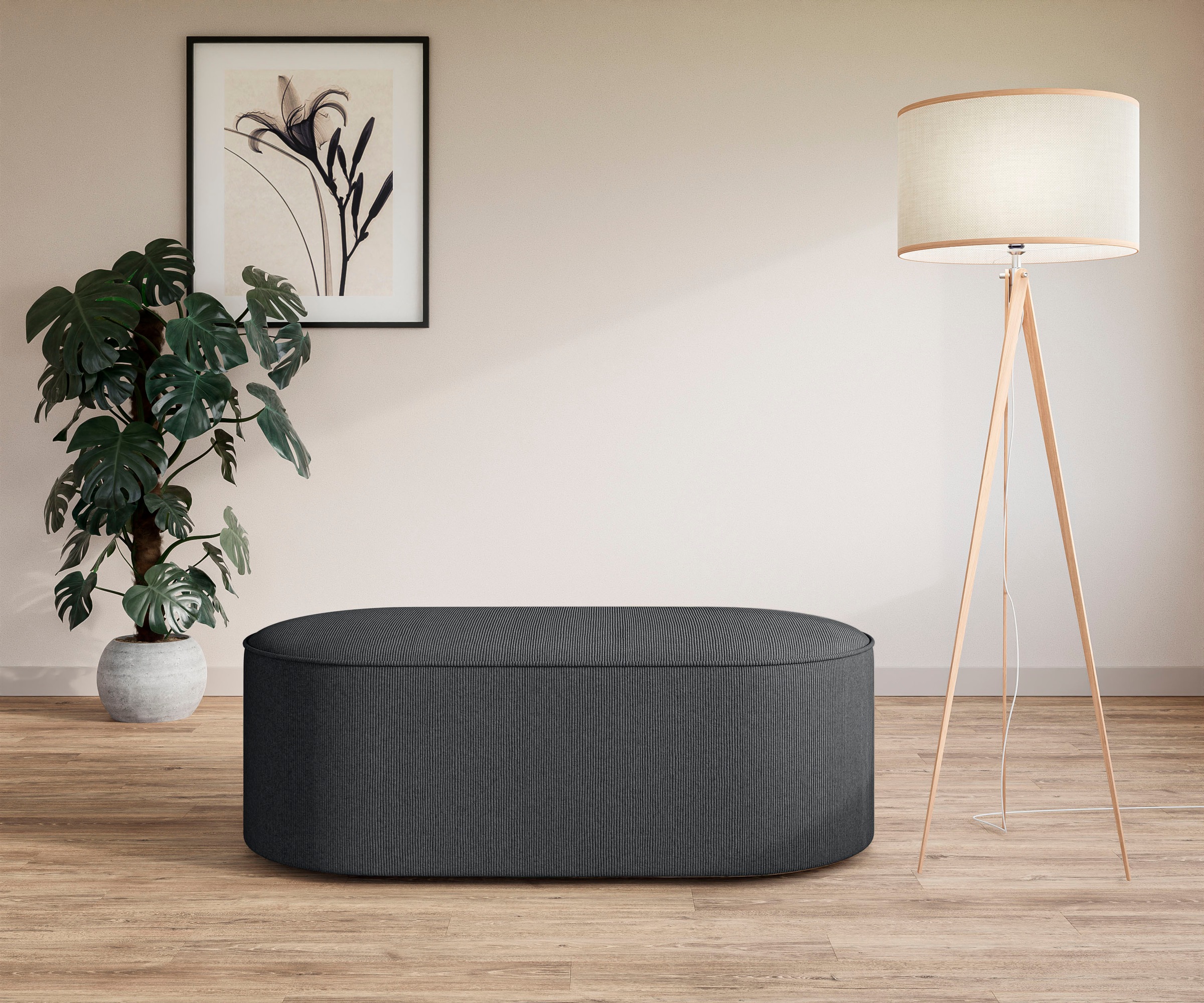 OTTO home Polsterhocker "EIVIND Sitzhocker, Maße: B/T/H: 142/70/48 cm" auch günstig online kaufen