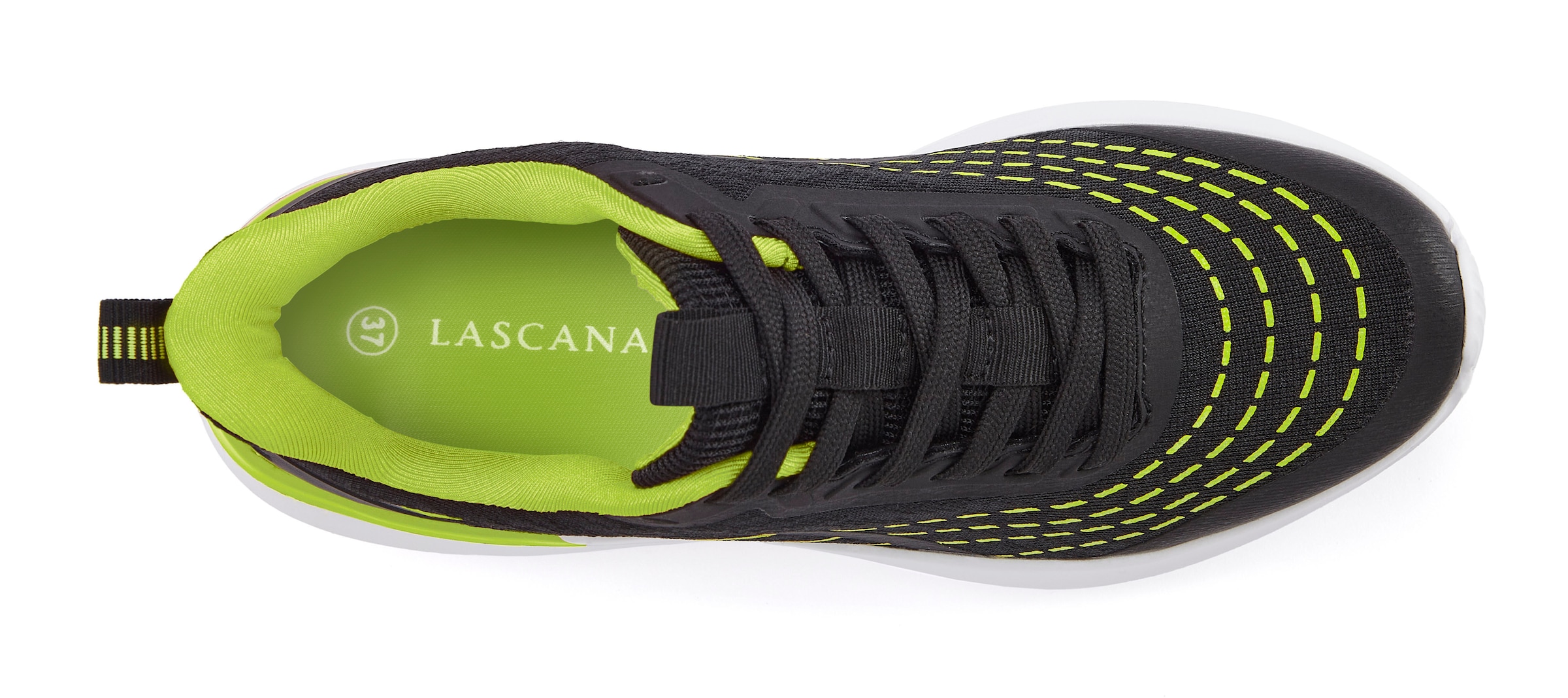 LASCANA Sneaker »Halbschuh, Schnürschuh, Freizeitschuh«, aus Textil mit Farbakzenten