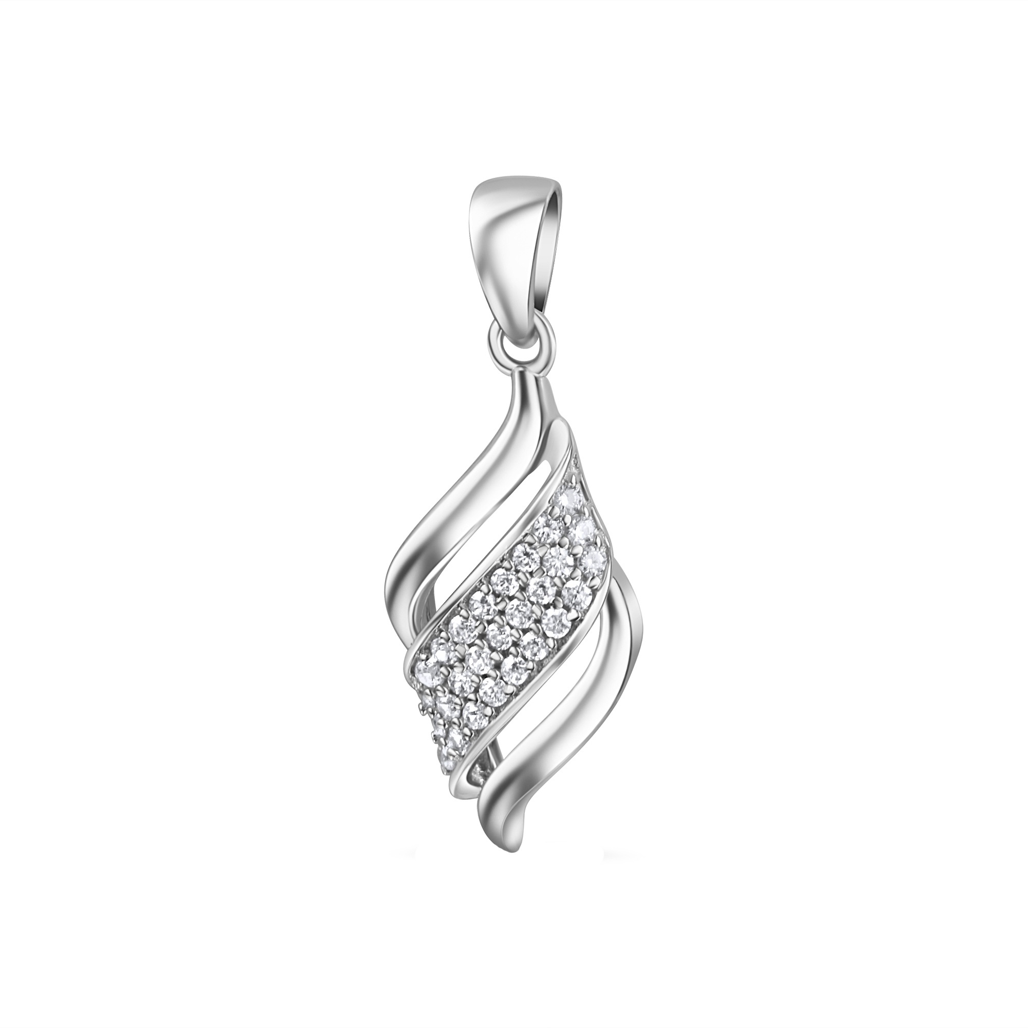 Kettenanhänger VIVANCE "925/- Sterling Silber rhodiniert Zirkonia", weiß, Schmuckanhänger, Damen, one-size, Silber 925 (Sterlingsilber), 1,9 g, Kettenanhänger