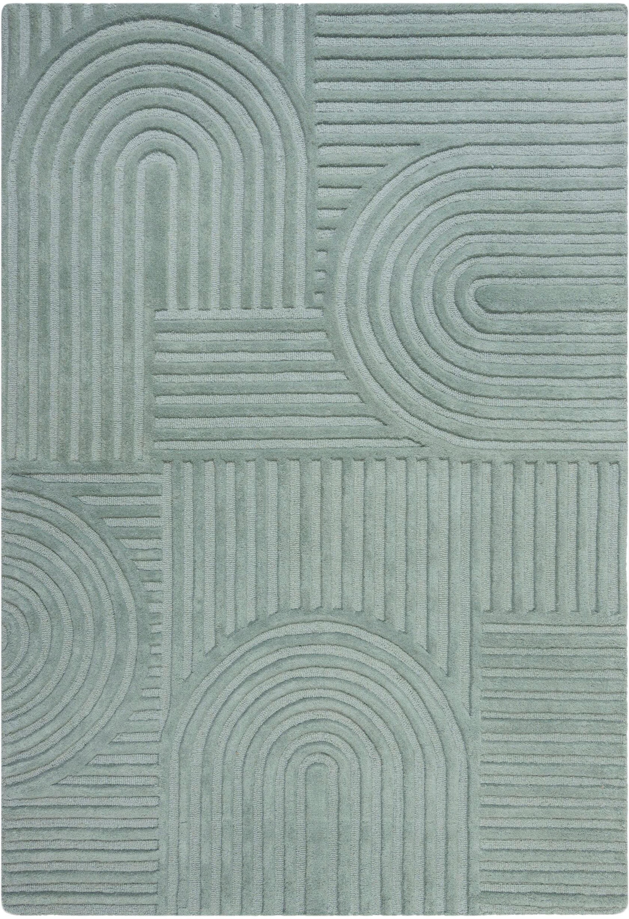 FLAIR RUGS Teppich "ZEN GARDEN" rechteckig 14 mm Höhe 100% Wolle, Hoch-Tief günstig online kaufen