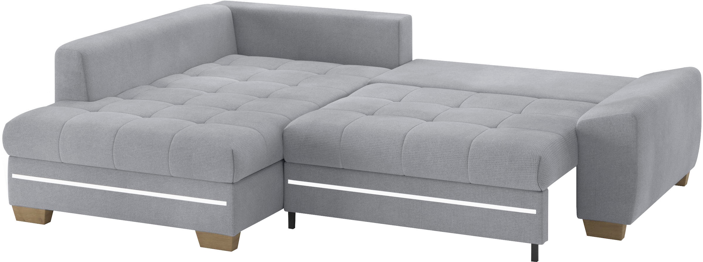 Mr. Couch Ecksofa »Nikita II, L-Form«, mit RGB-LED Beleuchtung, wahlweise mit Bett, Bettkasten, Kaltschaum