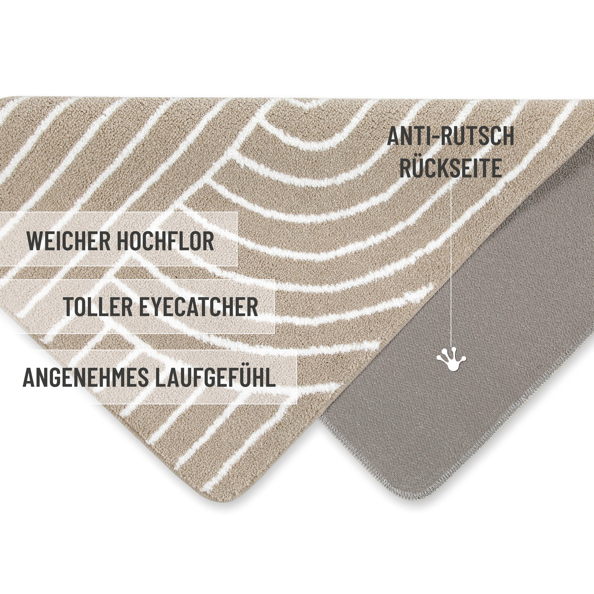 Wecon home Basics Badematte »Hilda«, waschbar, rutschfest, strapazierfähig, pflegeleicht mit Retro Muster