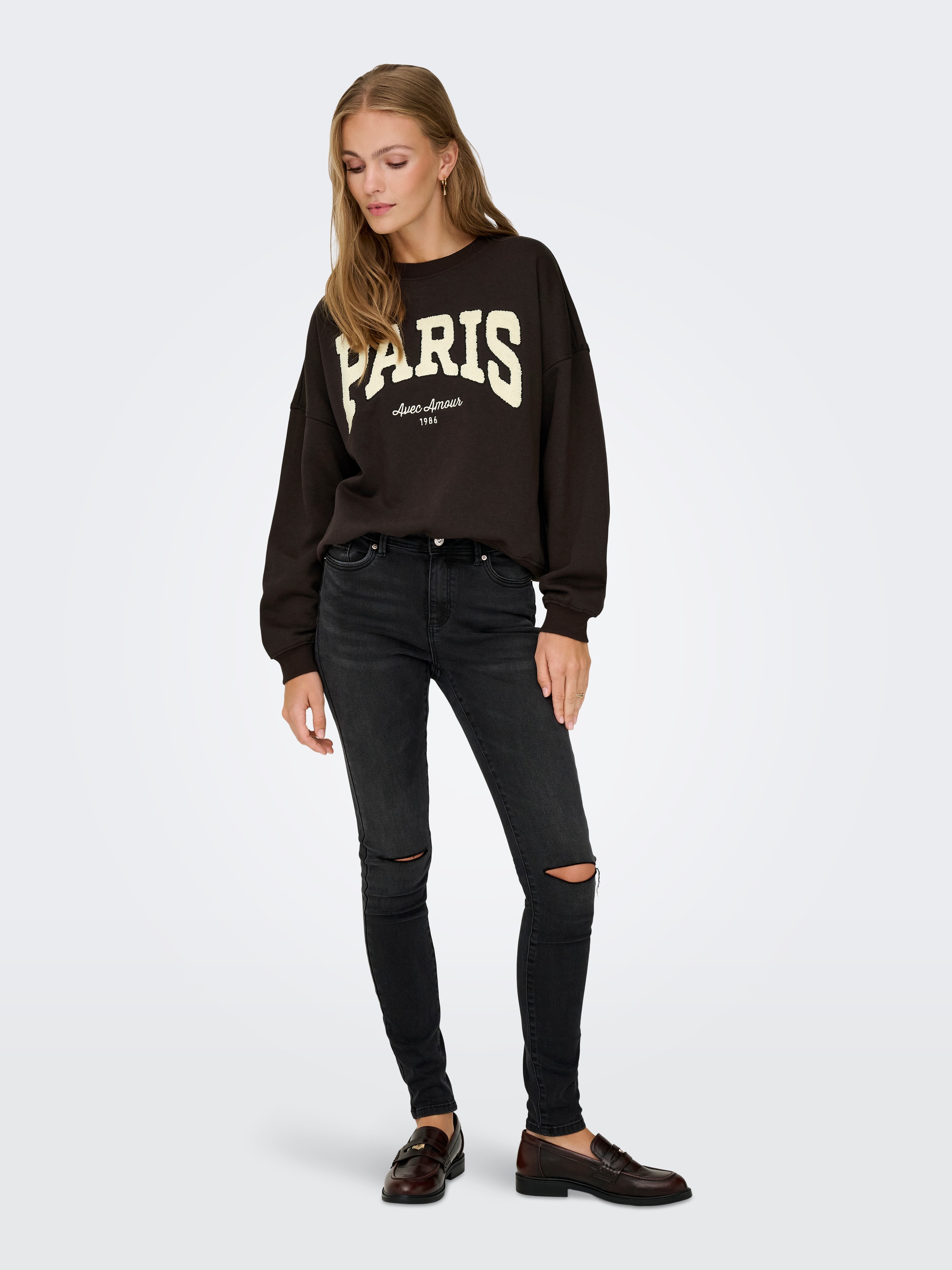 JDY Sweatshirt »JDYMESA L/S O-NECK EMB SWEAT JRS NOOS«
