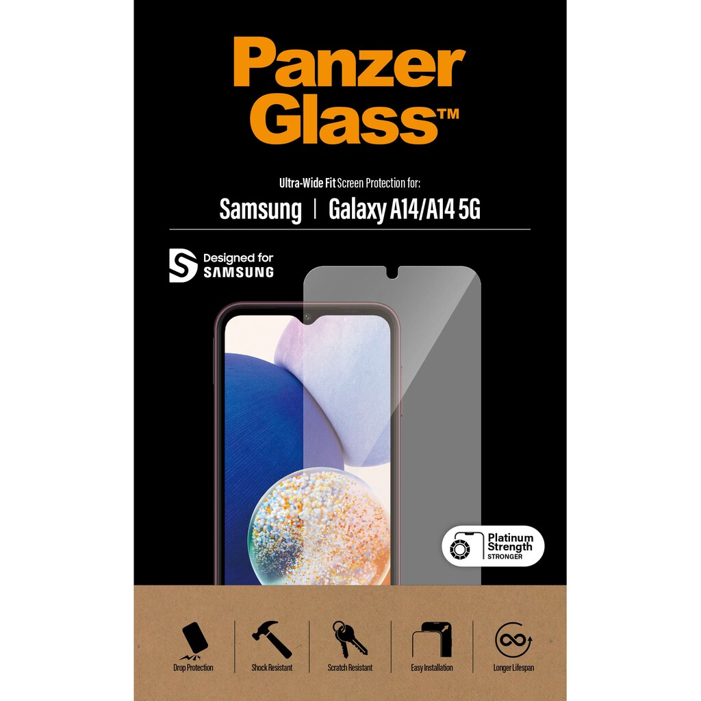 PanzerGlass Displayschutzglas »Displayschutz Samsung Galaxy A14/A14 5G - Ultra-Wide Fit«, für Samsung Galaxy A14