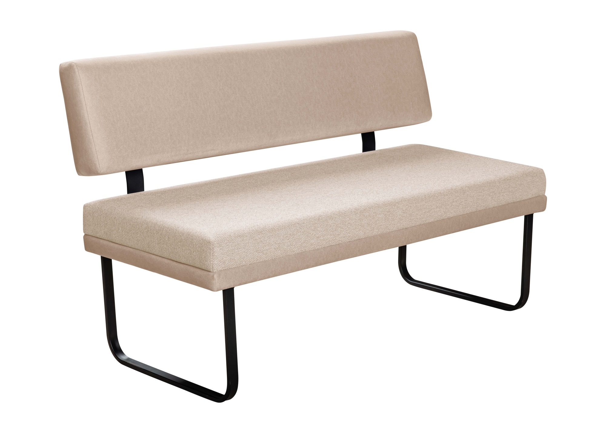 Home affaire Sitzbank »Gabi Esszimmerbank, Bank, Küchenbank, Polsterbank« Gestell aus matt-schwarzem Flachmetall, stabil, 2-Stoff-Design