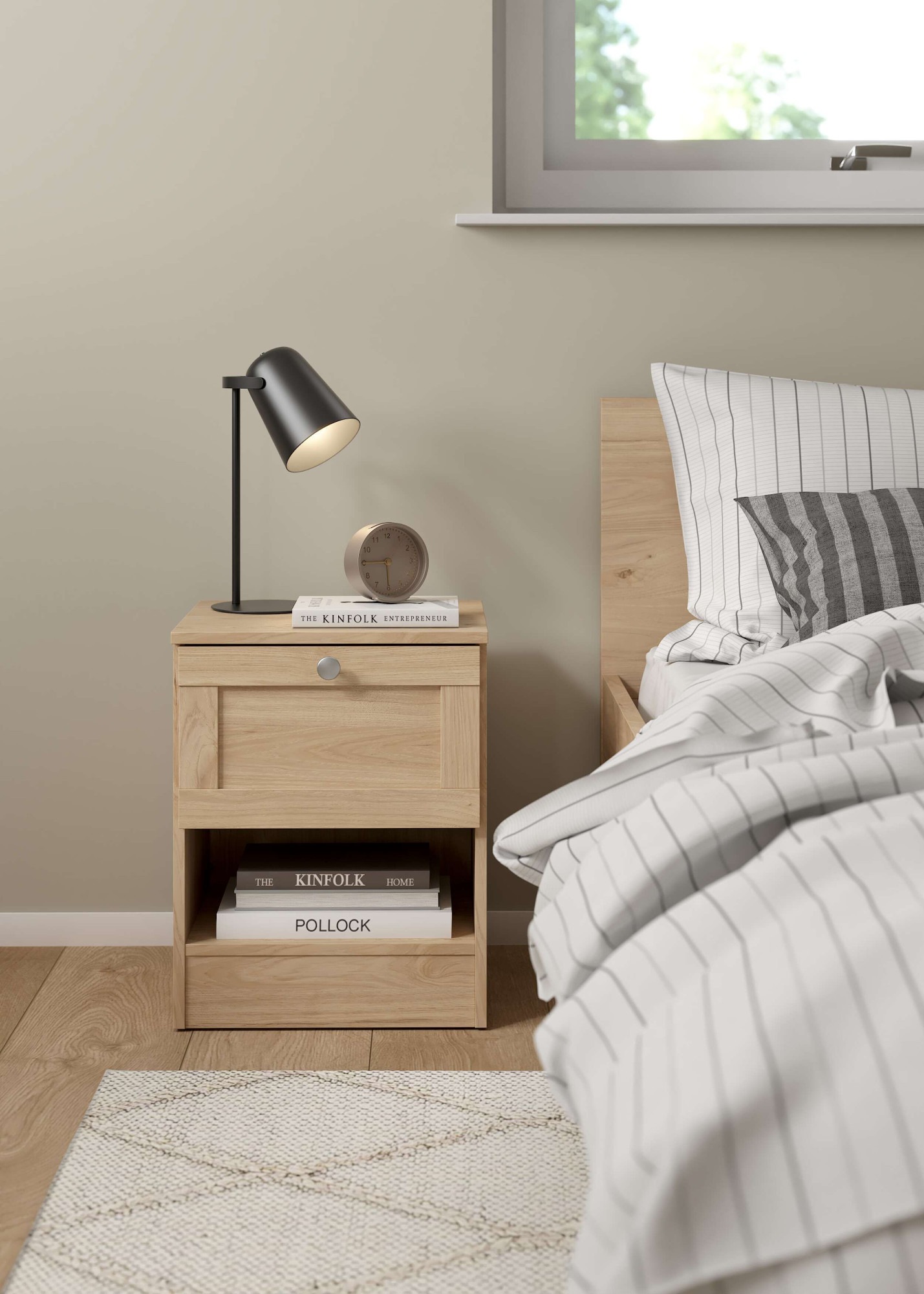 Home affaire Nachtkommode »Billund, Nachttisch, mit 1 Schublade« Modernes, elegantes Design und verschiedene Größen & Varianten
