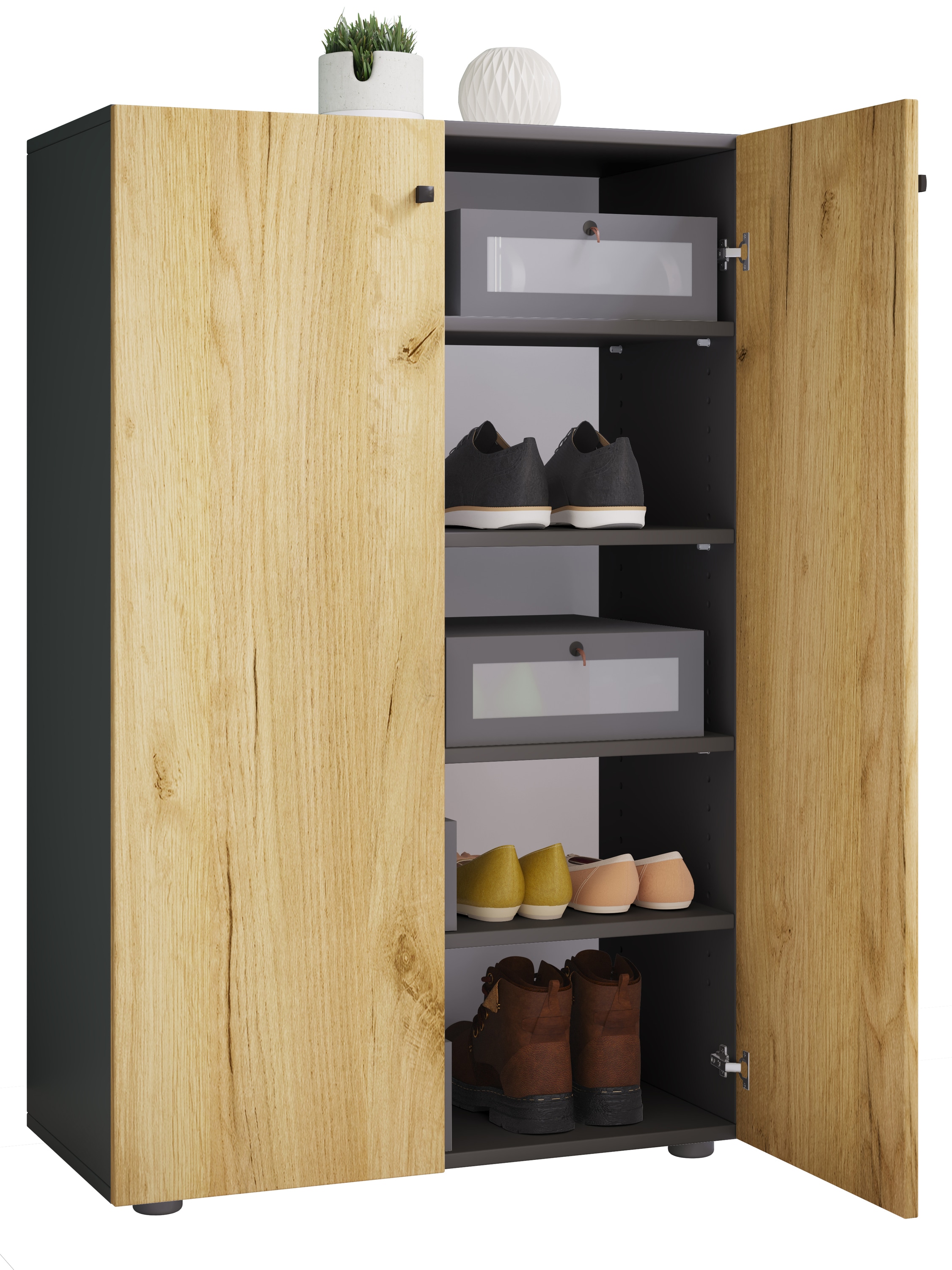 VCM Schuhschrank "XL Holz Großer Schuhschrank Schuhkommode Lona 5" 1 Stk. tlg.