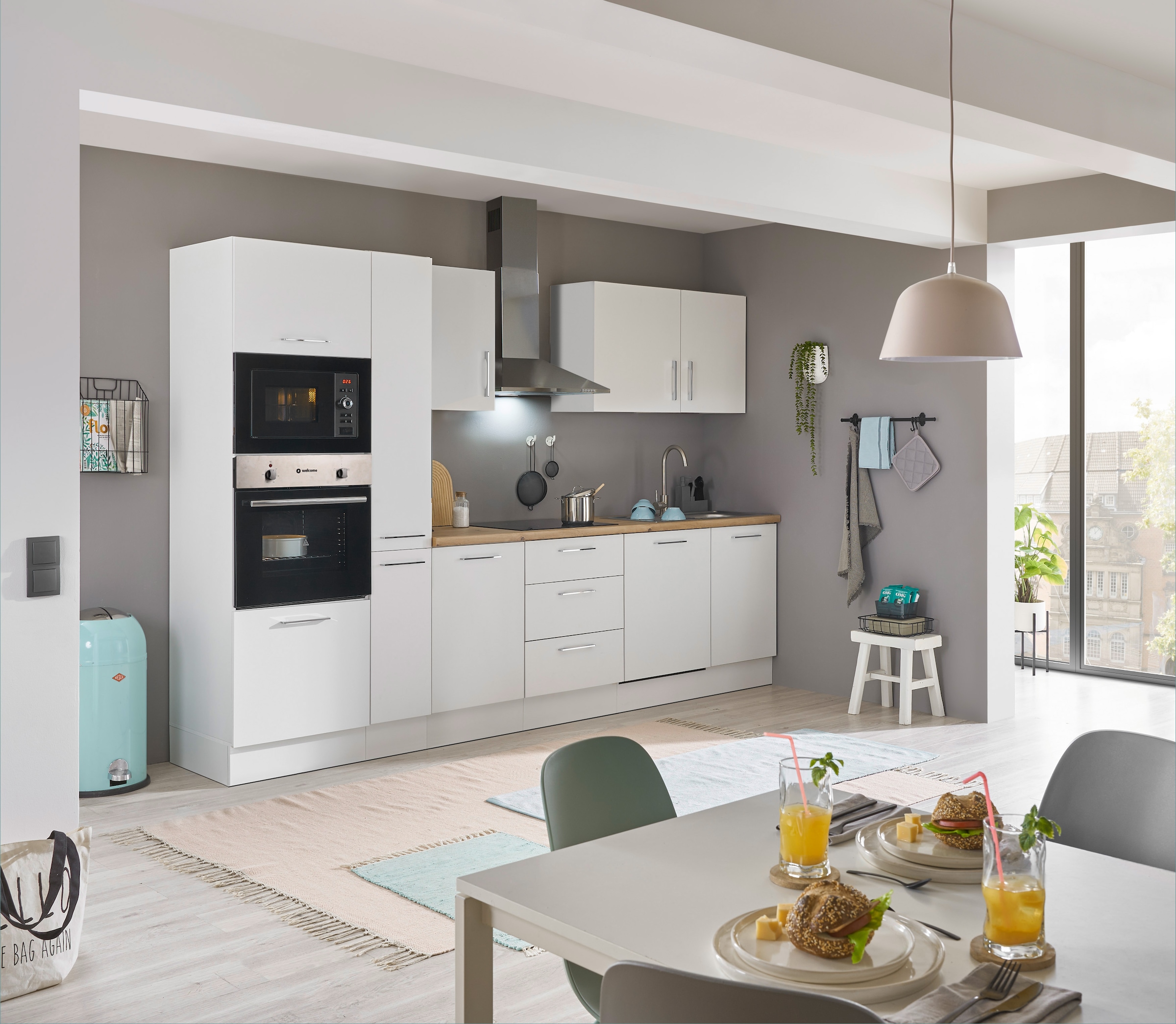 BASIC by Balculina Küchenzeile »Turin«, Breite 310 cm, wahlweise mit E-Geräten