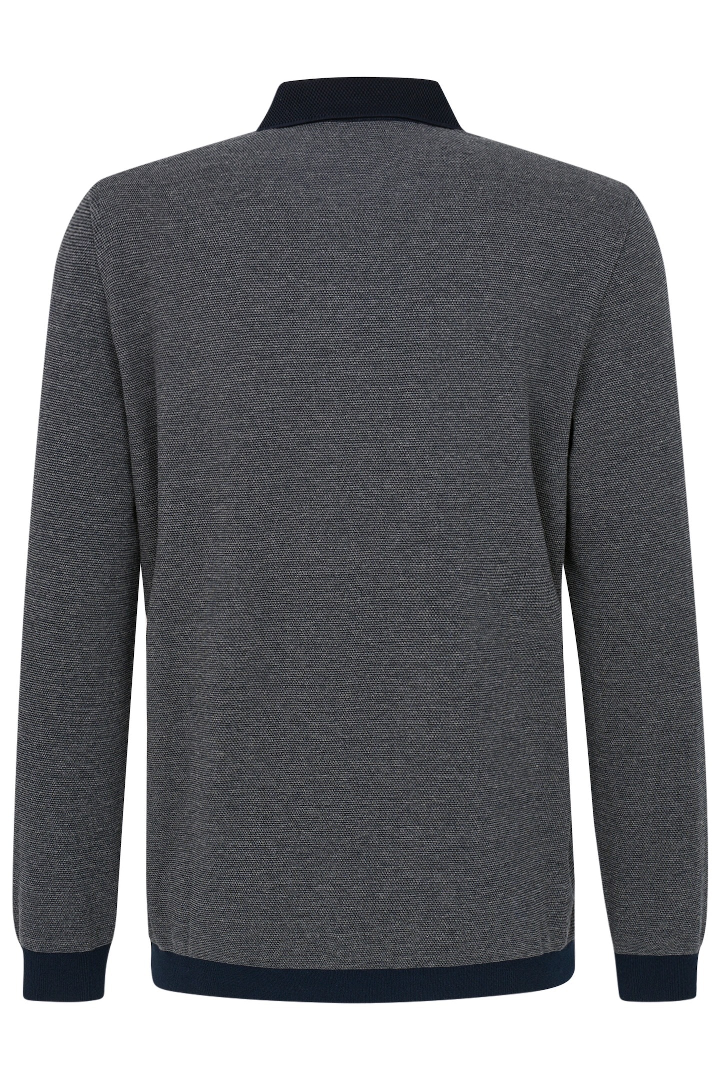 bugatti Langarm-Poloshirt, mit Strukturkragen