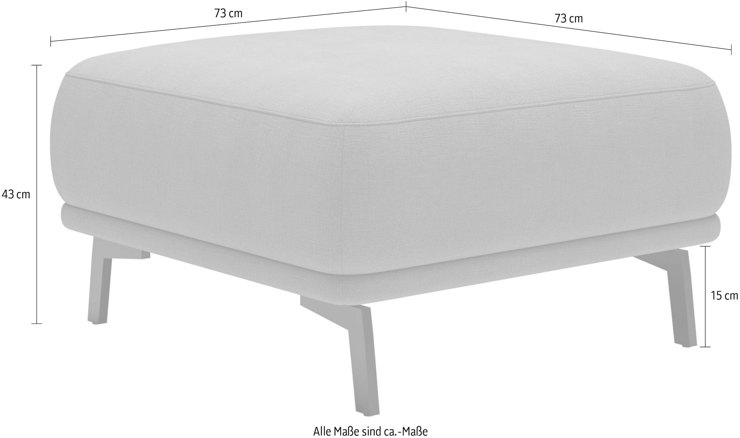 SCHÖNER WOHNEN-Kollektion Polsterhocker »Tossa, smarte Ergänzung für dein Wohnzimmer, Breite 73 cm« 1 Stk. tlg. Flexibler Komfort, edle Optik & saugroboterfreundlich