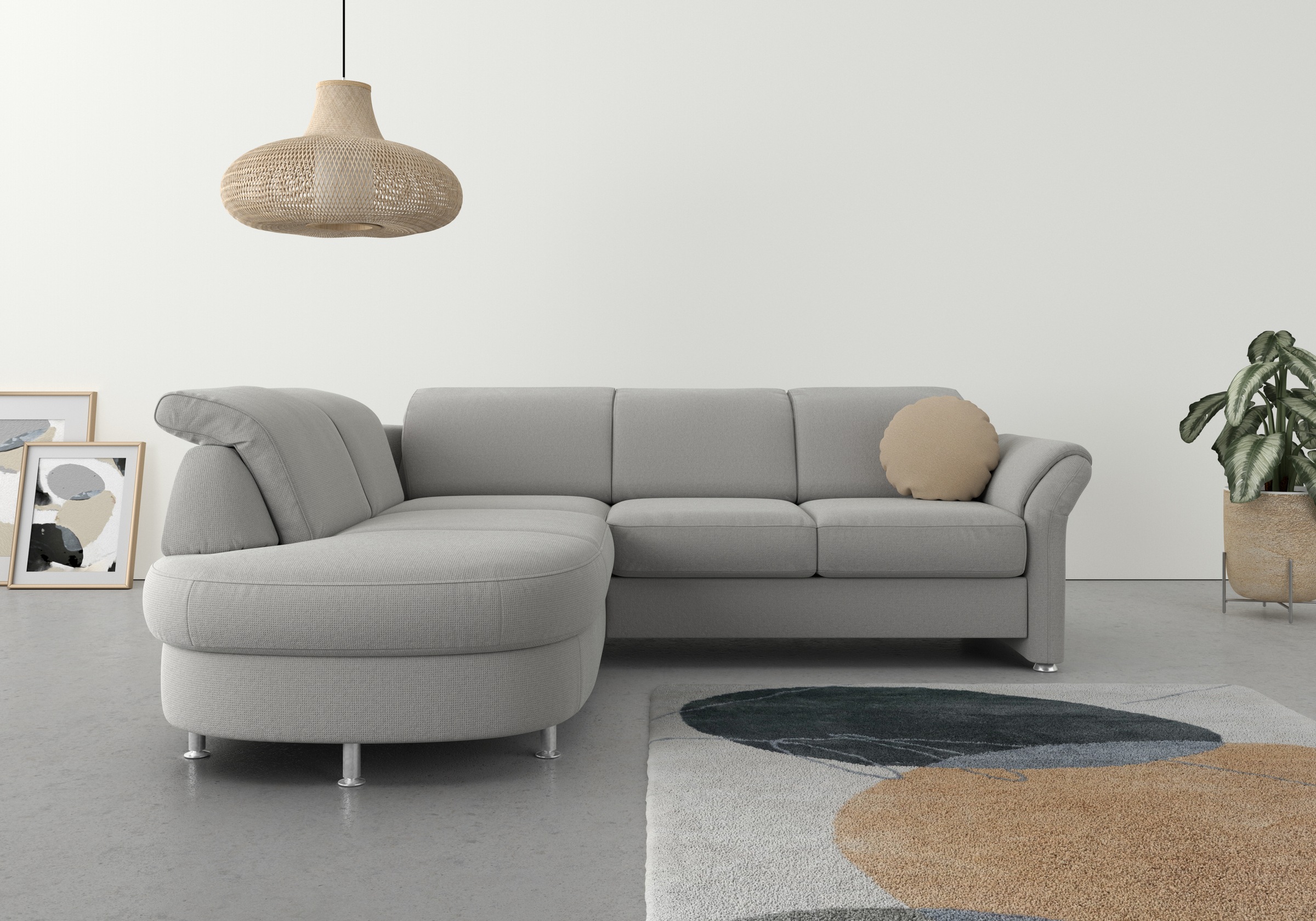 sit&more Ecksofa »Apulia L-Form«, wahlweise Bettfunktion, Bettkasten und Kopf- und Armteilverstellung