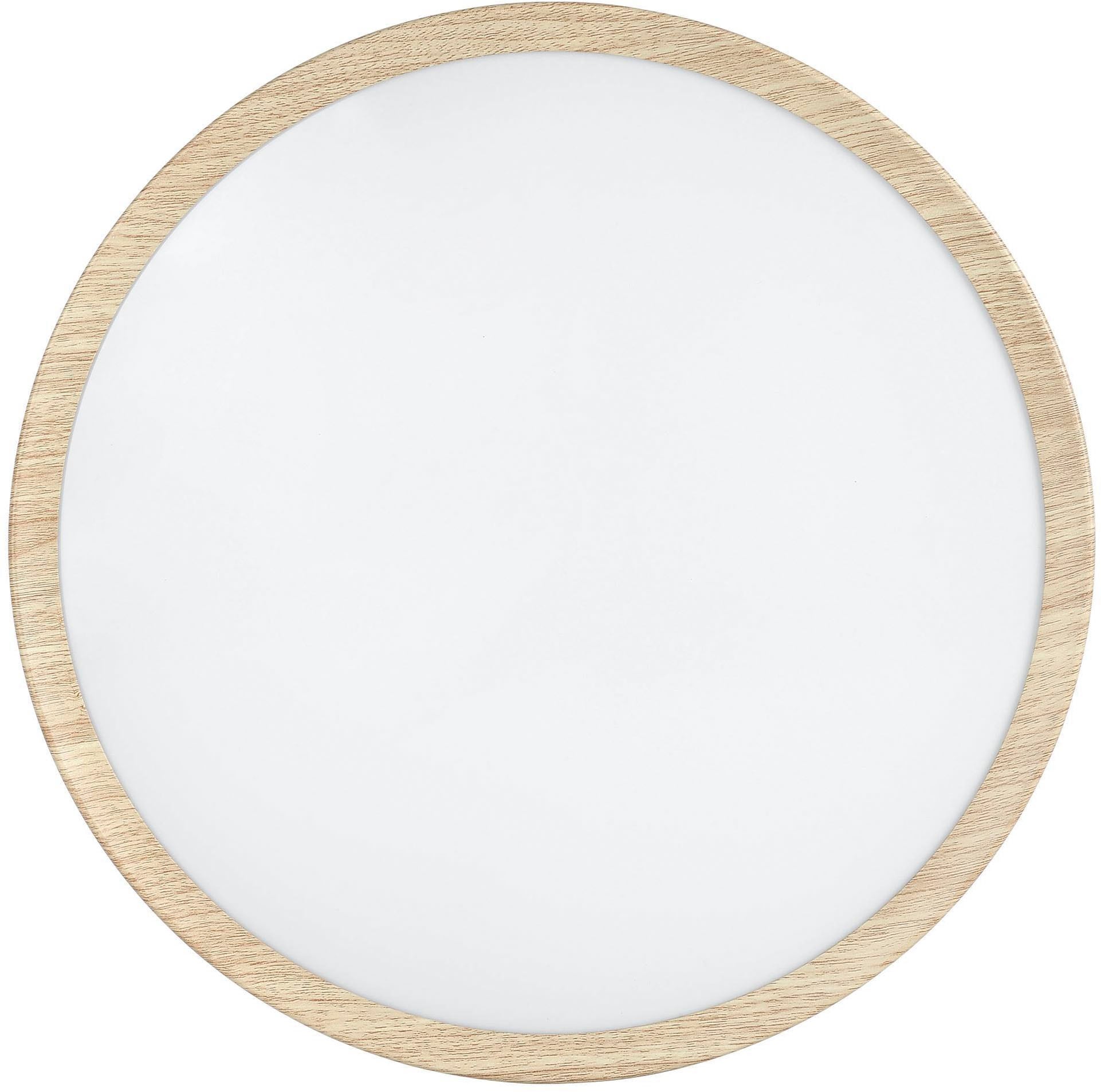 EGLO Deckenleuchte »Musurita Deckenlampe, Deckenleuchte aus Metall und Holz, IP44, Lampe« LED-Modul 1 Stk. Warmweiß Wand-/Deckenleuchte - H6 x Ø34 cm - Holzoptik natur - 14,6W inkl.