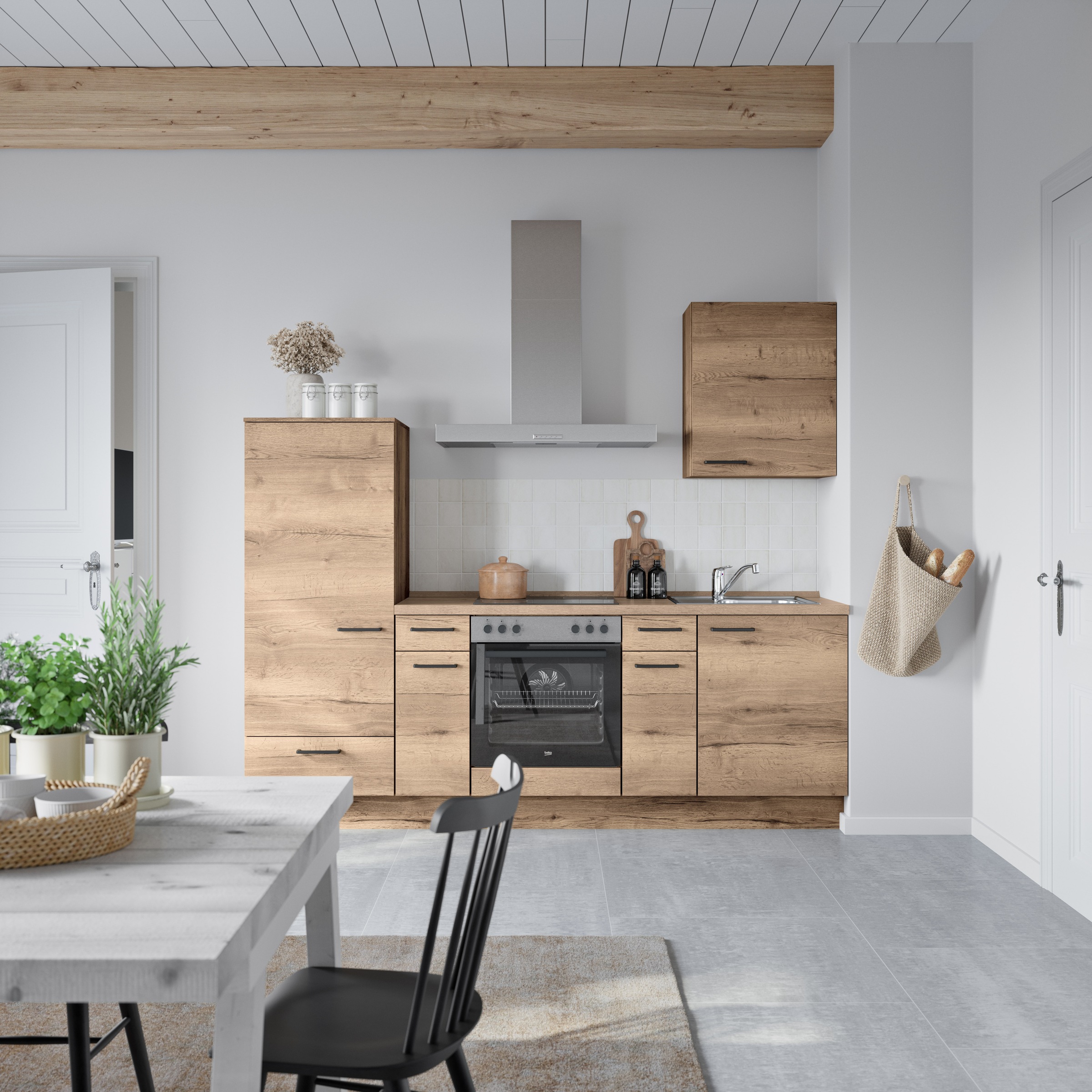 nobilia® Küchenzeile »"Structura I"«, vormontiert, Ausrichtung wählbar, Breite 240 cm, wahlw. mit E-Geräten